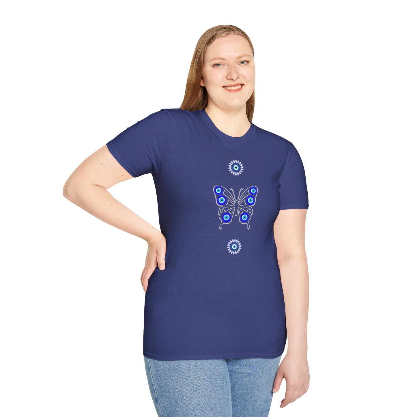 Evil Eye Butterfly Protection Women's Plus Short Sleeve Softstyle T-Shirt Sizes xl-5xl