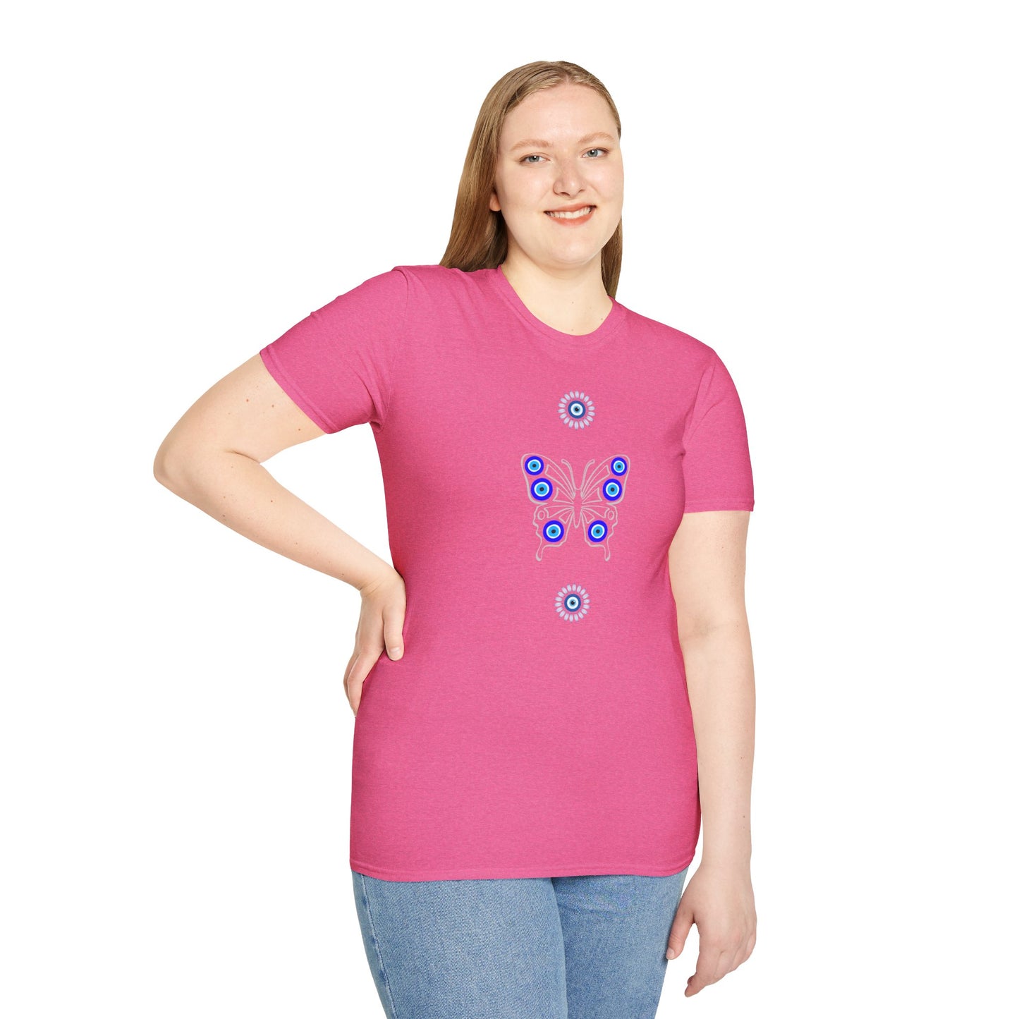 Evil Eye Butterfly Protection Women's Plus Short Sleeve Softstyle T-Shirt Sizes xl-5xl