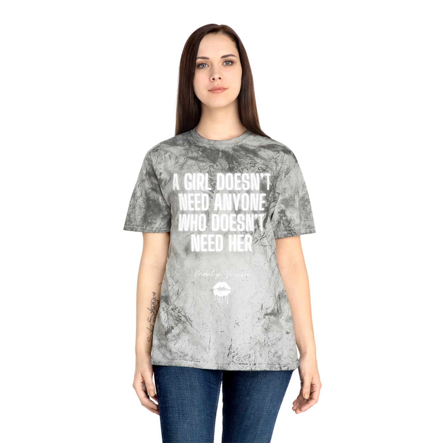 Marilyn Monroe Strong Girl Tie Dye Color Blast T-Shirt Sizes: S-3xl