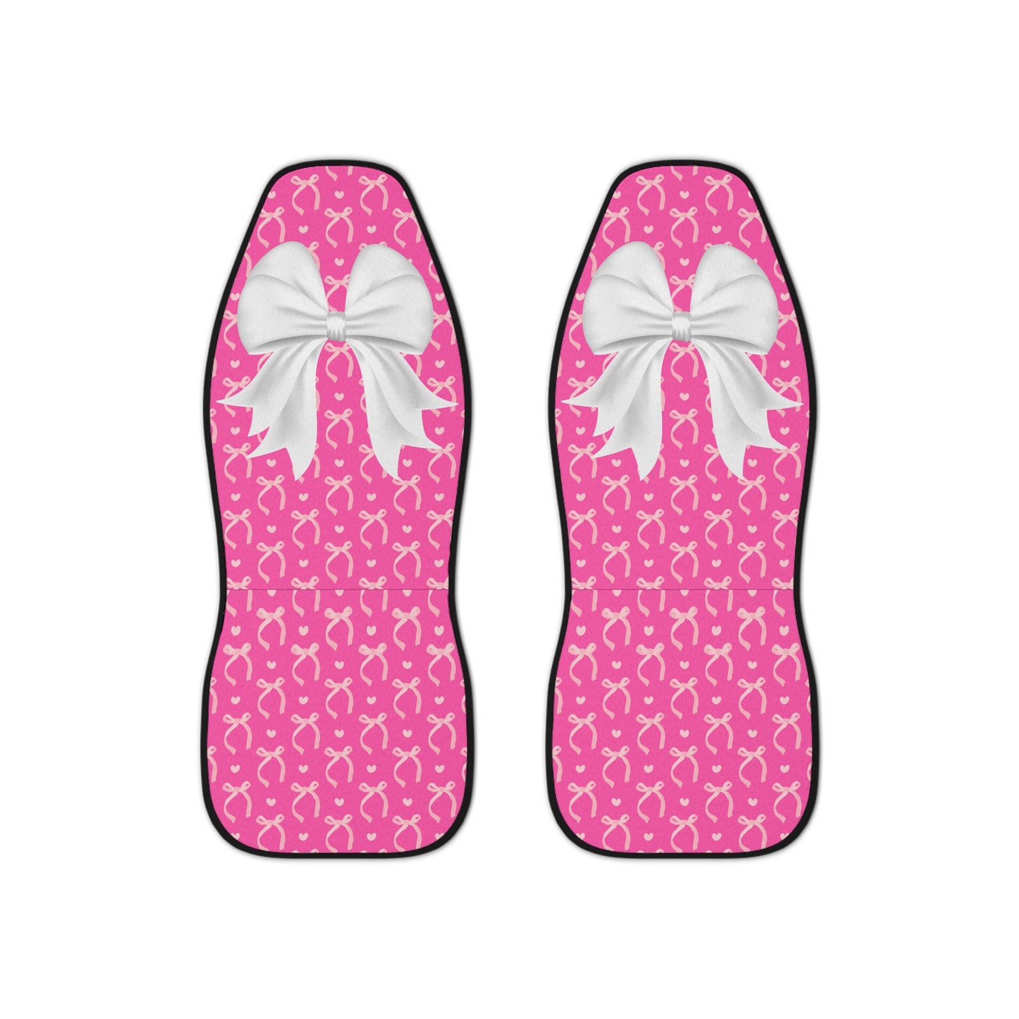 Bubblegum Pink Coquette White Bow Car Seat Covers