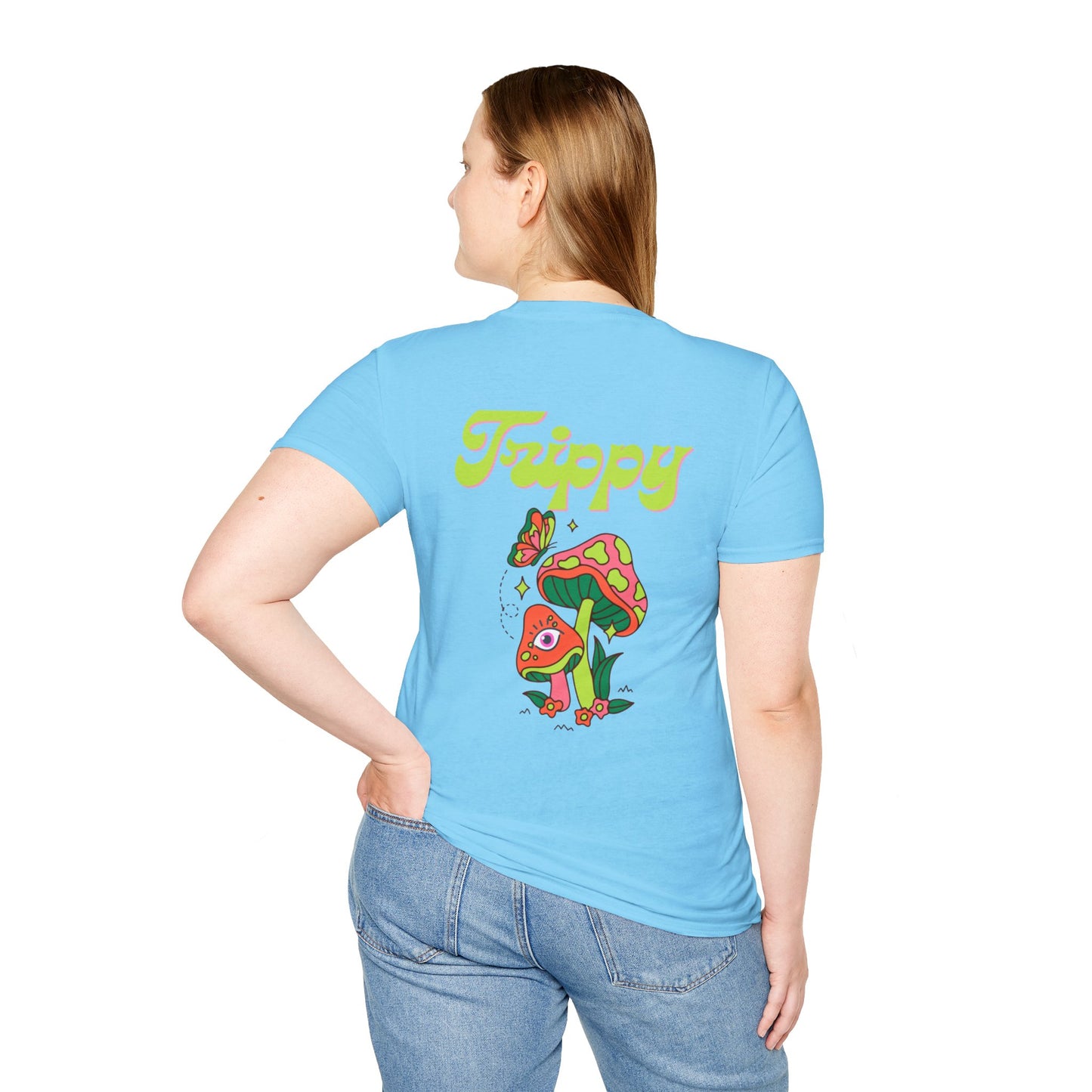 Trippy Mushrooms Double Sided Women's Plus Softstyle Tee Sizes xl-5xl