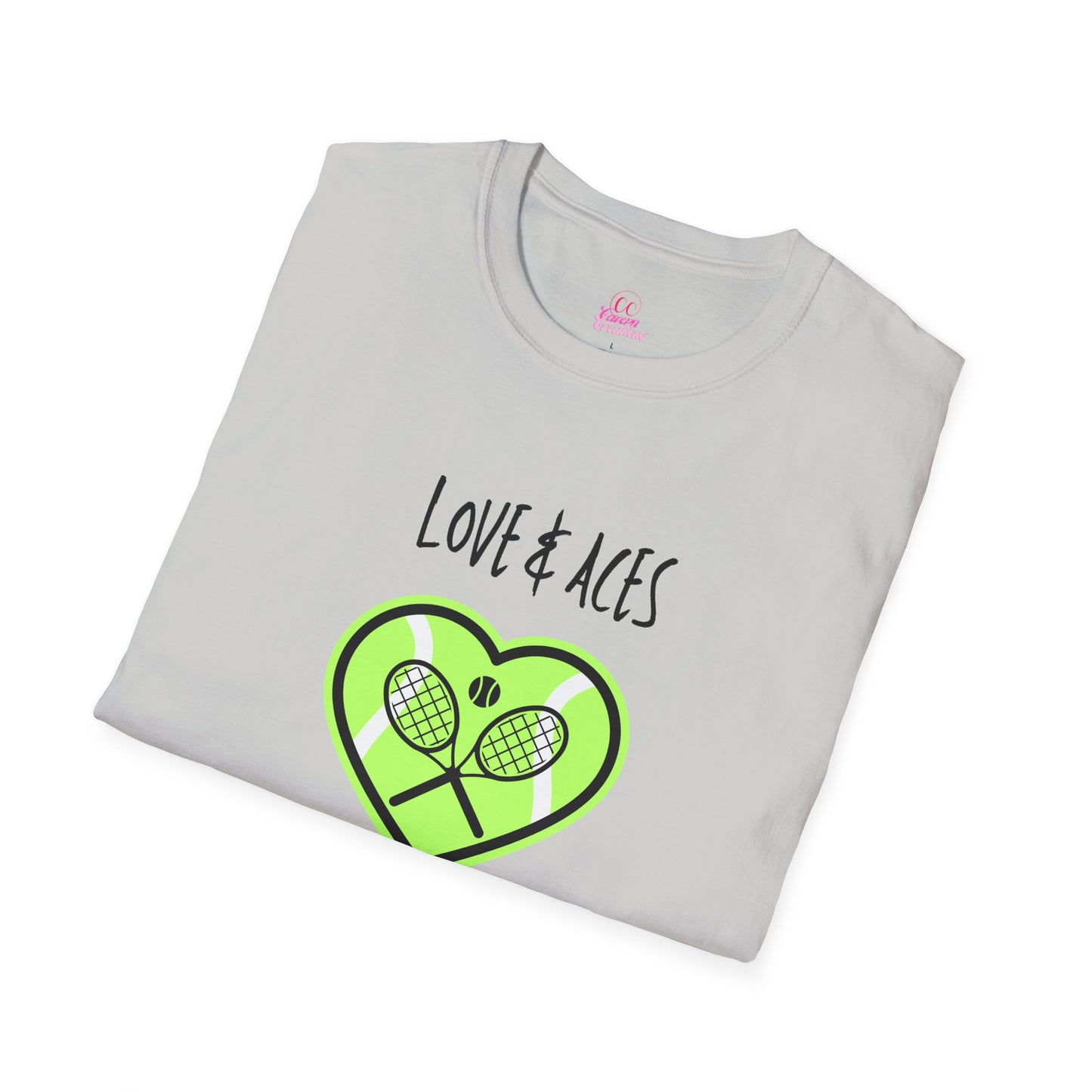 Love & Aces Tennis Club Plus Women's Softstyle T-Shirt Sizes XL-5XL