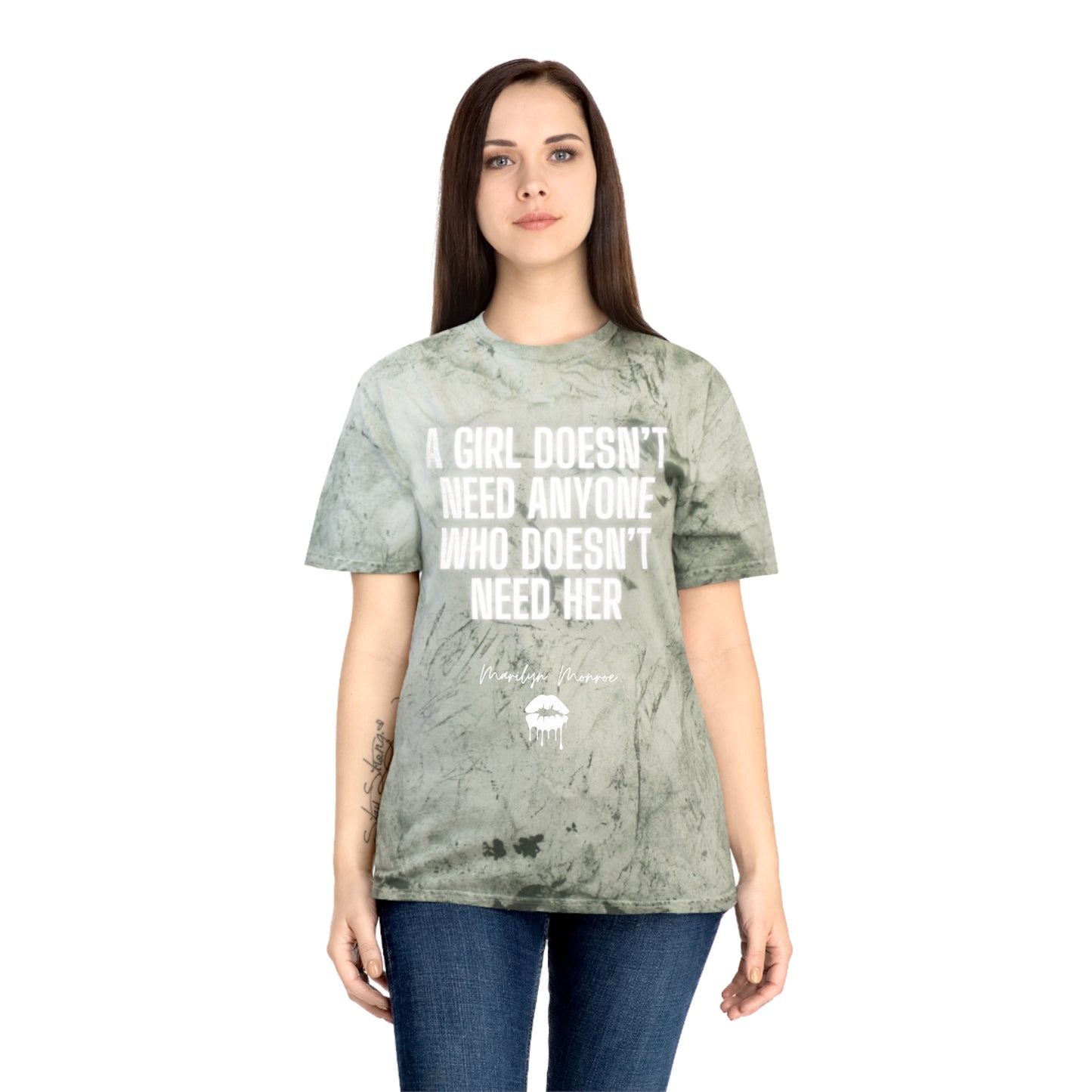 Marilyn Monroe Strong Girl Tie Dye Color Blast T-Shirt Sizes: S-3xl