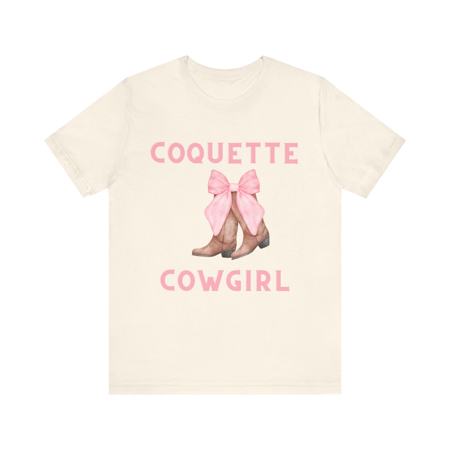 Coquette Cowgirl Bow & Boots Women's Jersey Short Sleeved Tee Size S-2xl