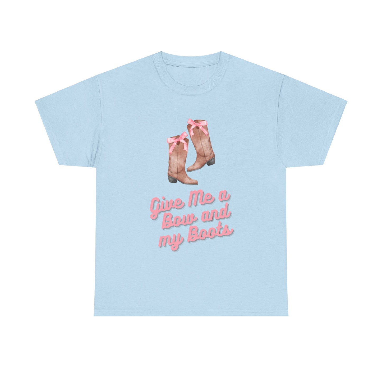 Pink Cowgirl Bow & Boots Women's Plus Short Sleeved Cotton Tee Size xl-5xl
