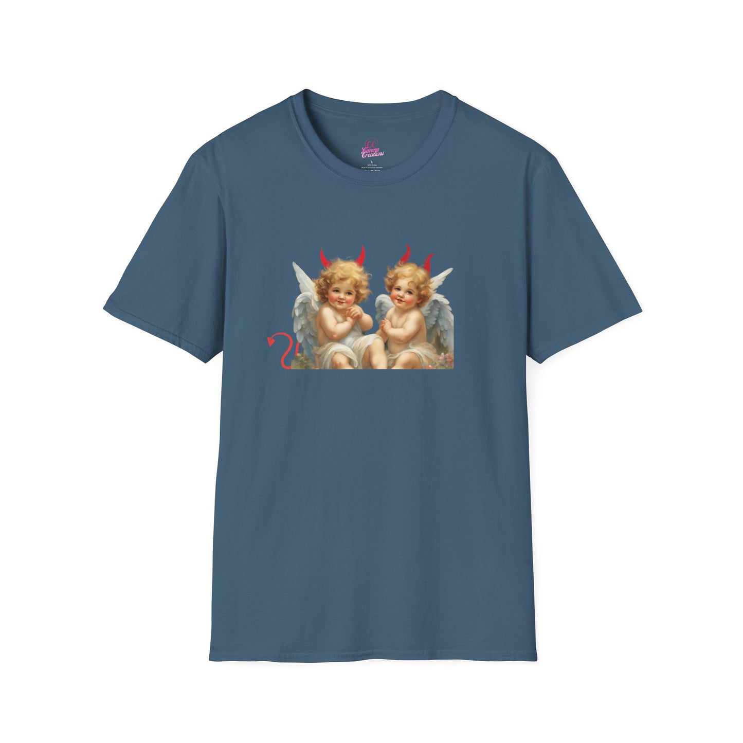 Devil Angel Cherub Softstyle Plus Short Sleeve T-Shirt Sizes xl-5xl
