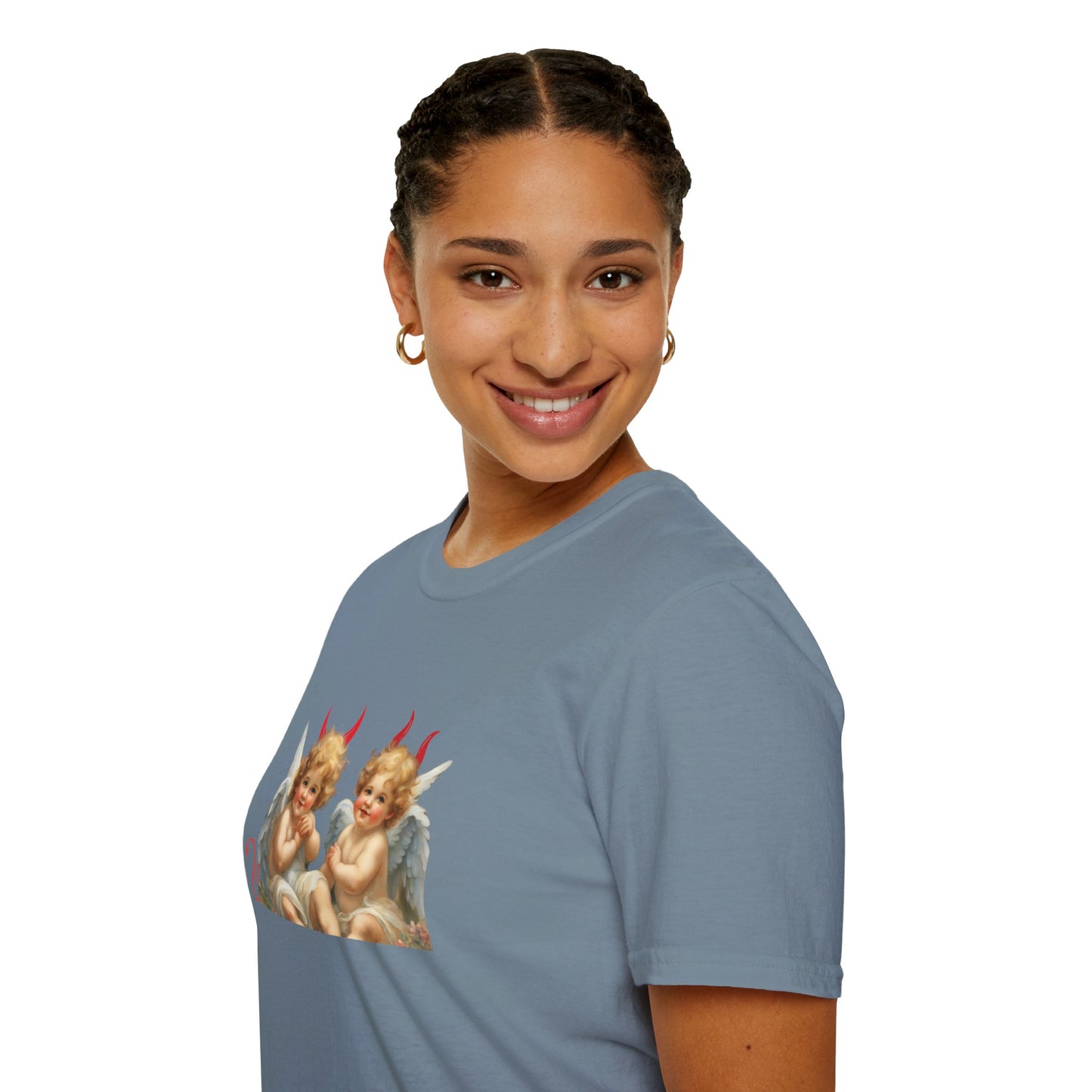 Devil Angel Cherub Softstyle Plus Short Sleeve T-Shirt Sizes xl-5xl