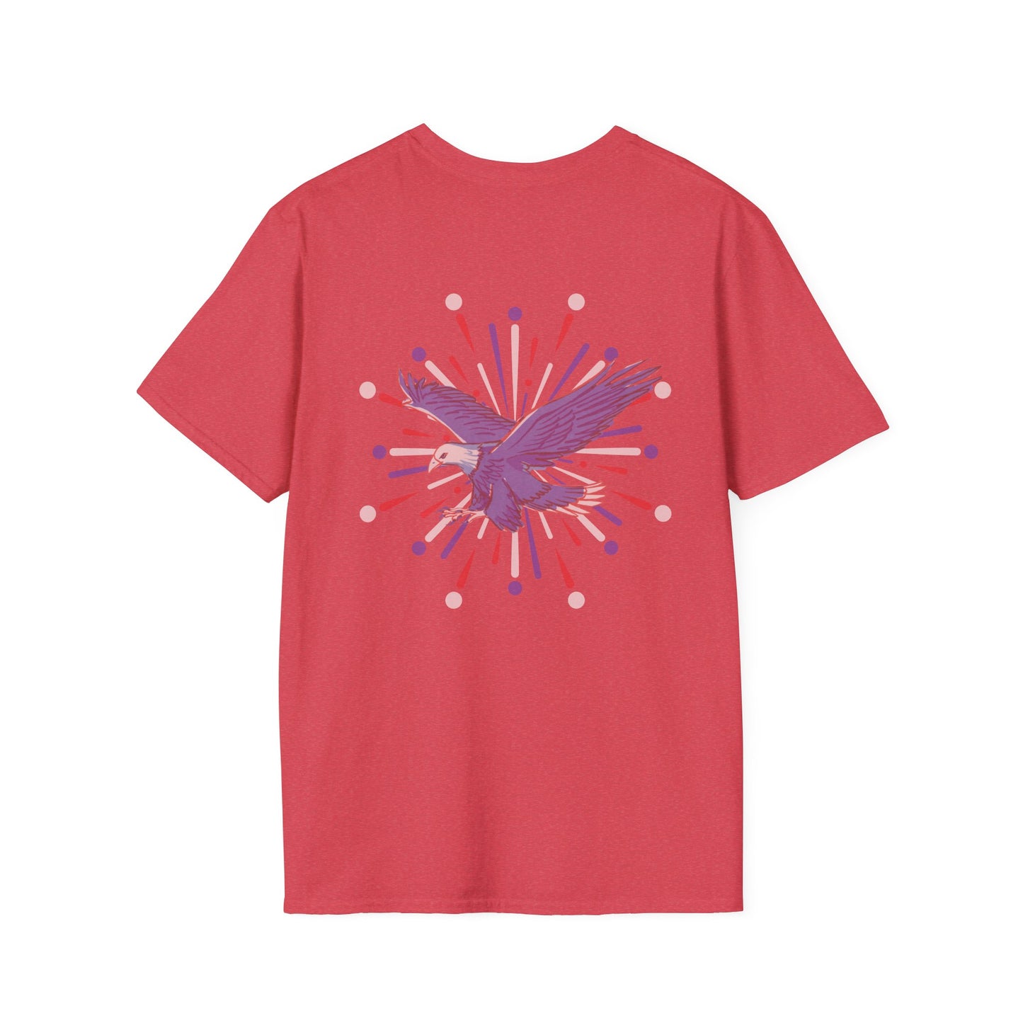 USA 'Merica Red, White & Blue Eagle 4th Women's Softstyle Plus Short Sleeve Double-Sided T-Shirt Sizes xl-5xl