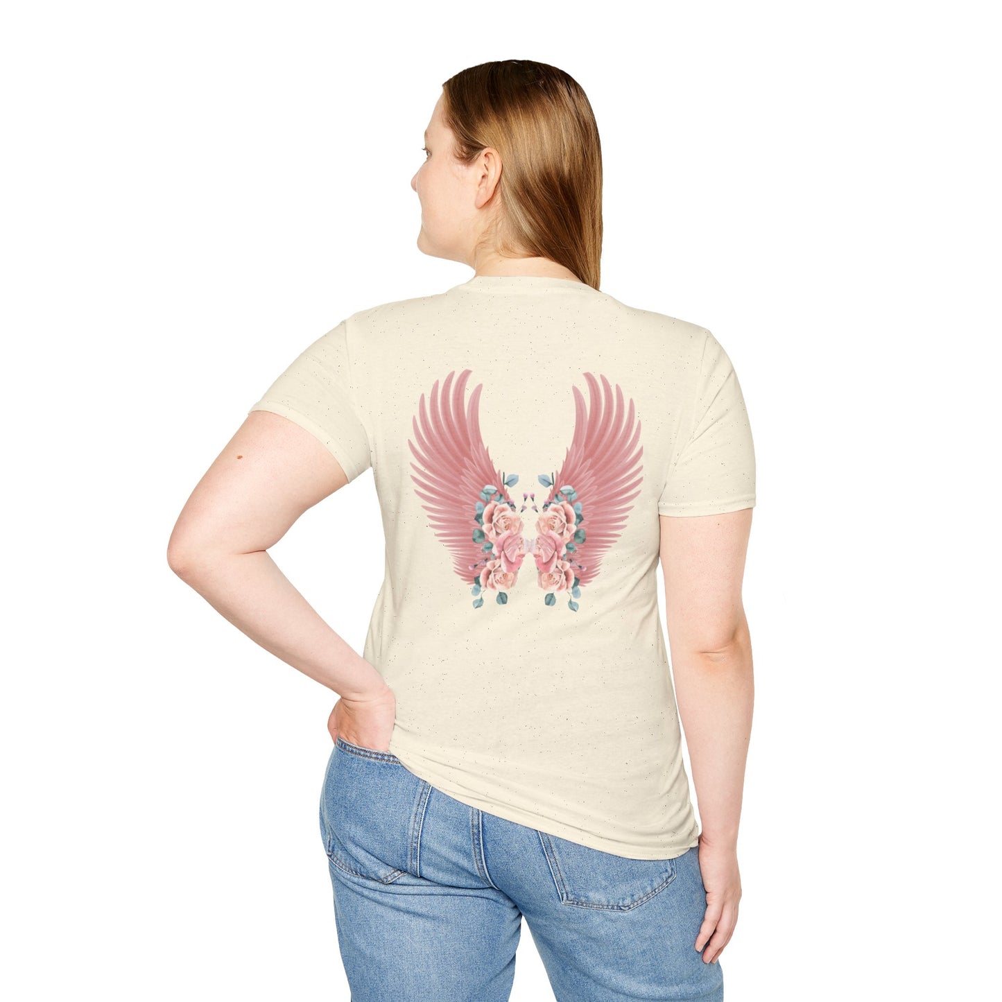 Cherub Baby Angel Rose Wings Softstyle Plus Short Sleeve T-Shirt Sizes xl-5xl