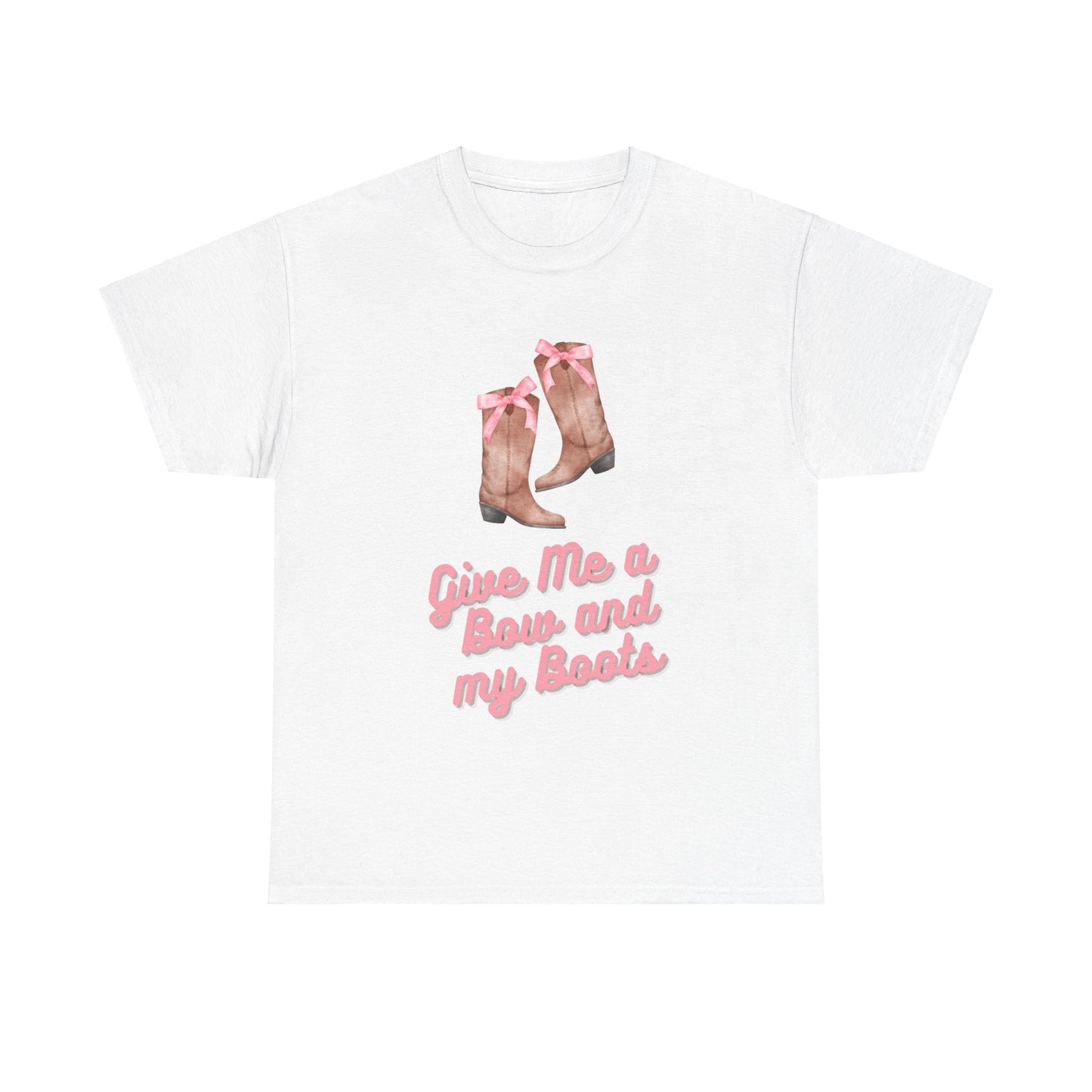 Pink Cowgirl Bow & Boots Women's Plus Short Sleeved Cotton Tee Size xl-5xl