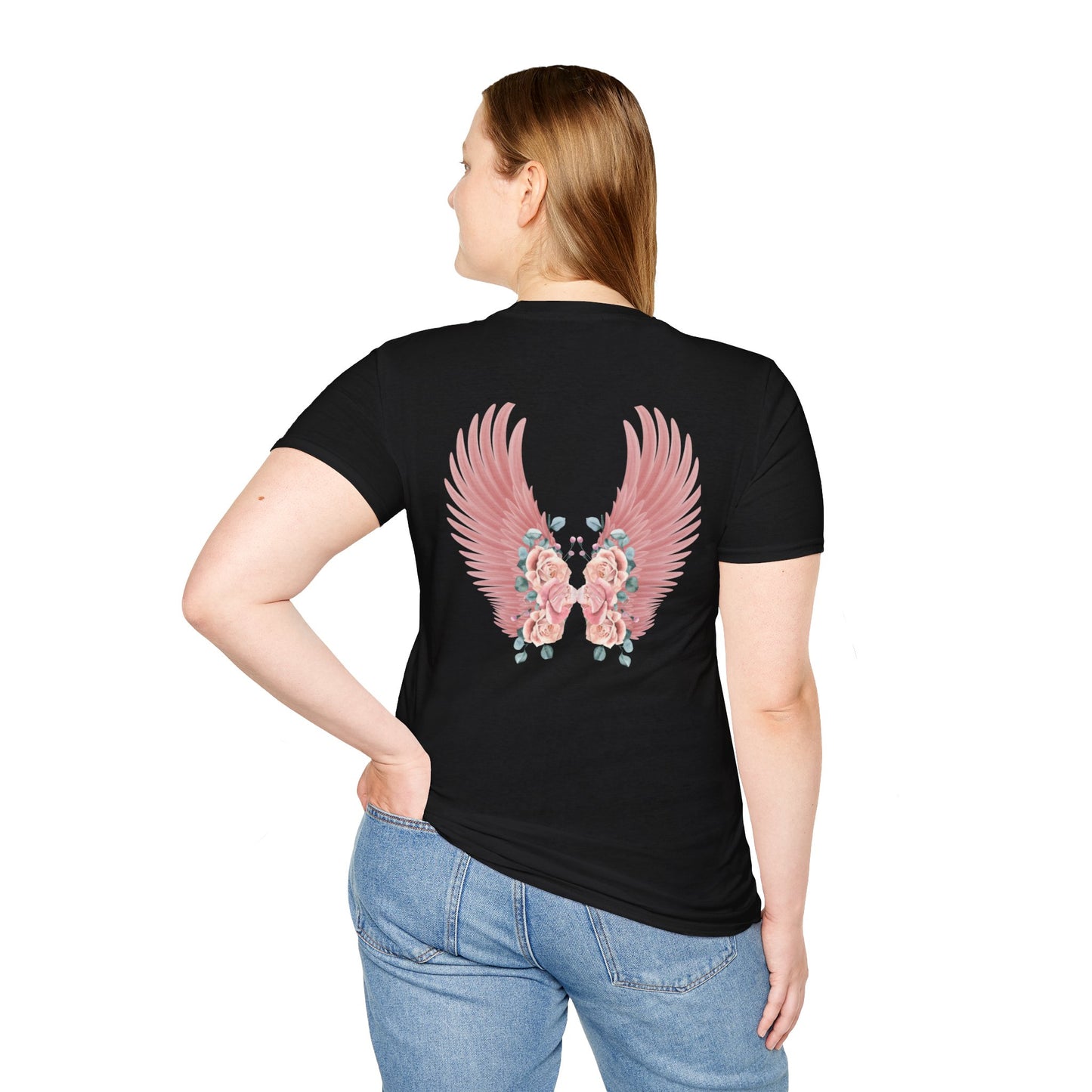Cherub Baby Angel Rose Wings Softstyle Plus Short Sleeve T-Shirt Sizes xl-5xl