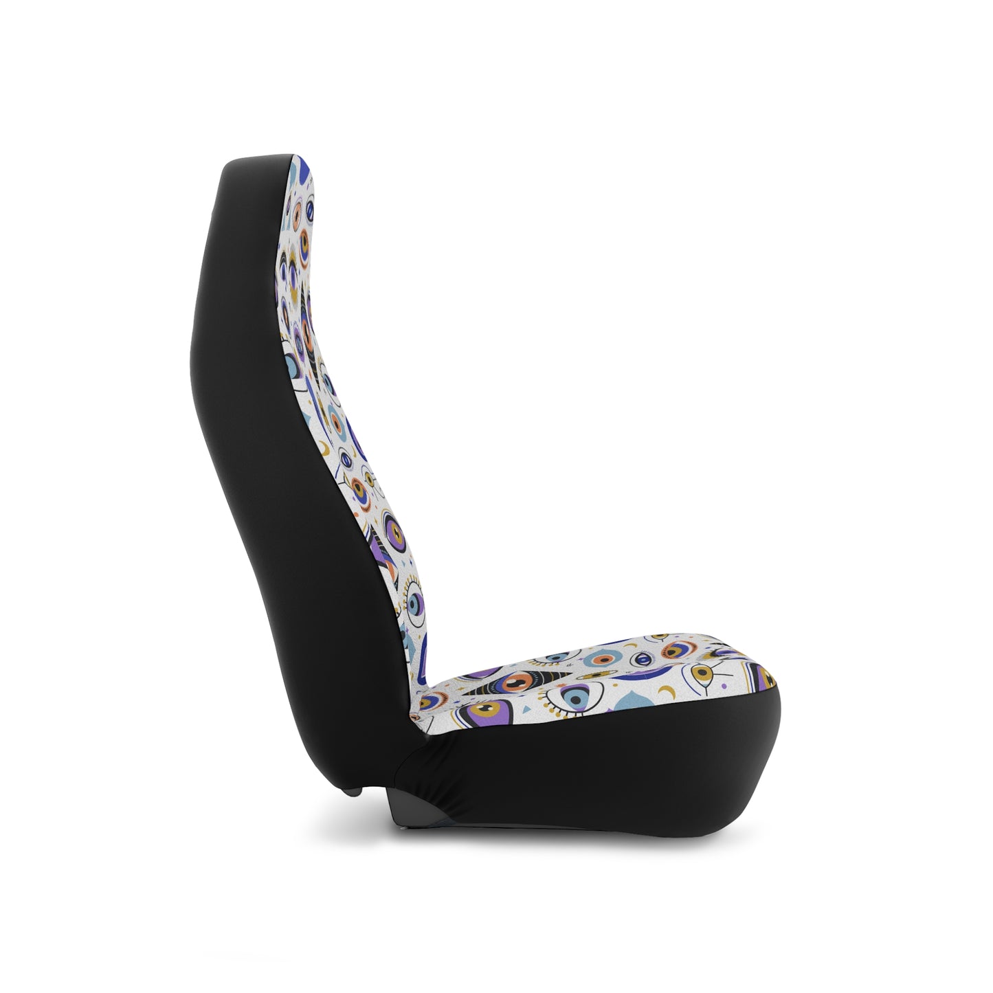 White, Blue, Gold & Purple Evil Eye Pattern Car Seat Covers