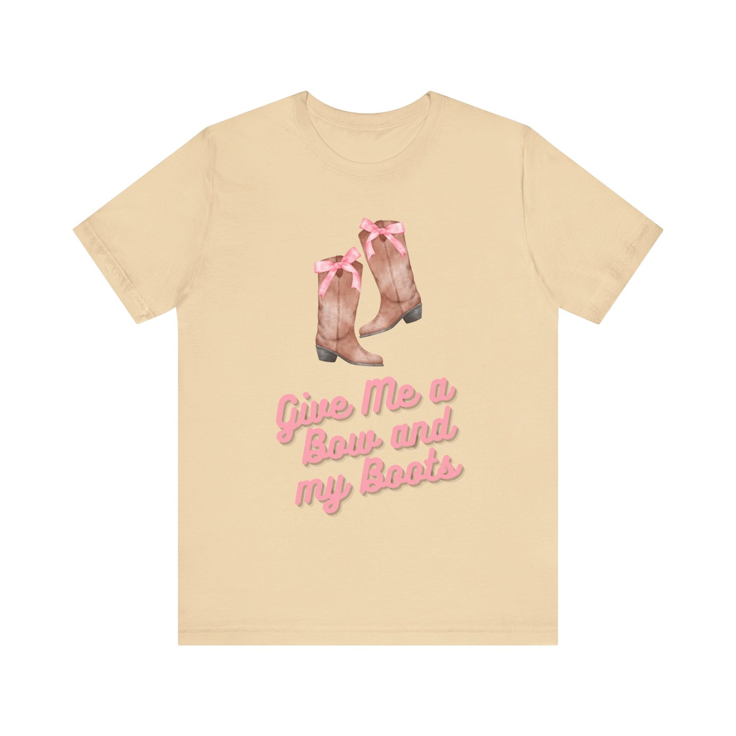 Pink Cowgirl Bow & Boots Women's Jersey Short Sleeved Tee Size S-2xl