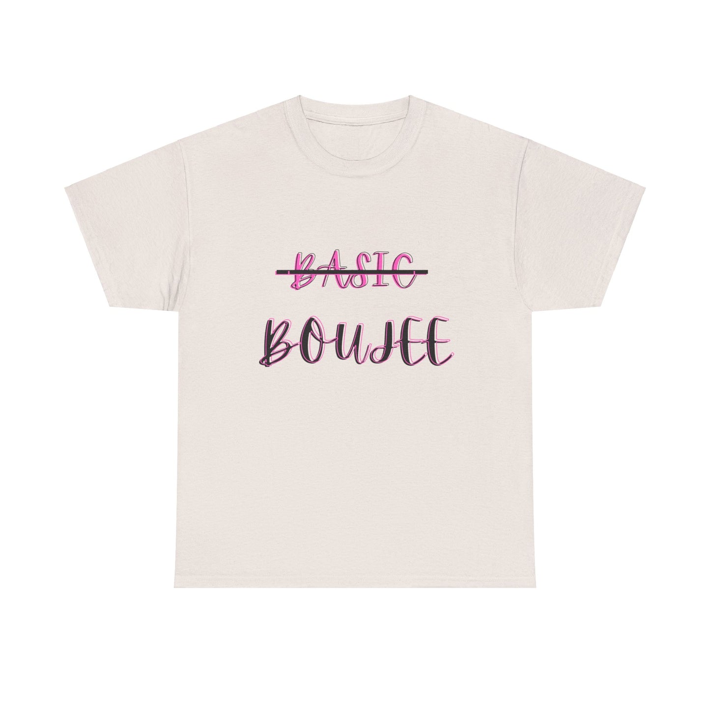 Pink Boujee Not Basic Women's Plus Heavy Cotton Tee Size xl-5xl