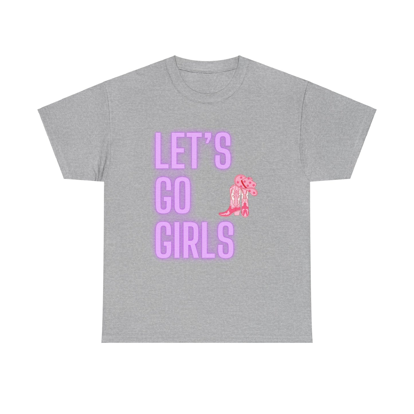 Let's Go Girls Glow Cowgirl Women's Plus Heavy Cotton Tee Size xl-5xl