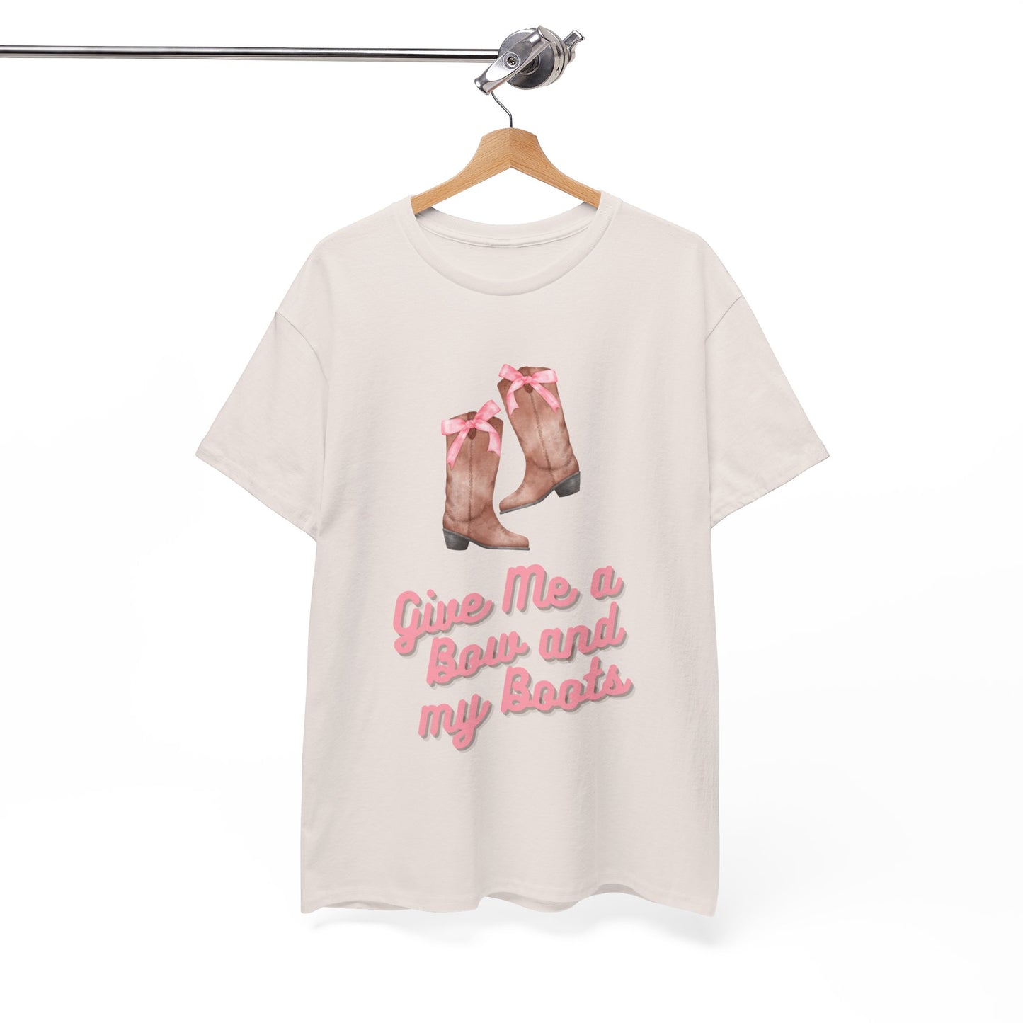Pink Cowgirl Bow & Boots Women's Plus Short Sleeved Cotton Tee Size xl-5xl