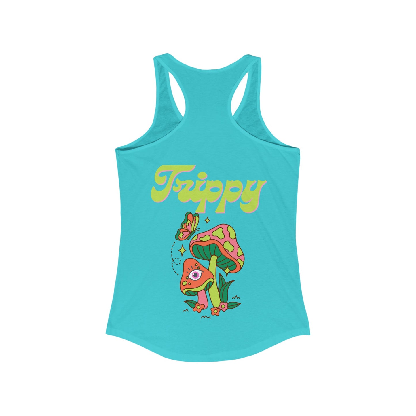 Trippy Mushrooms Double Sided Women's Racerback Slim Fit Tank Top Sizes xs-2xl