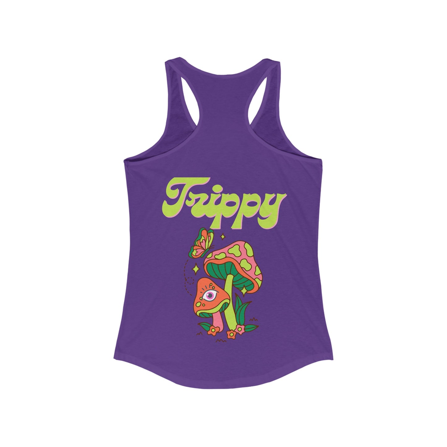 Trippy Mushrooms Double Sided Women's Racerback Slim Fit Tank Top Sizes xs-2xl