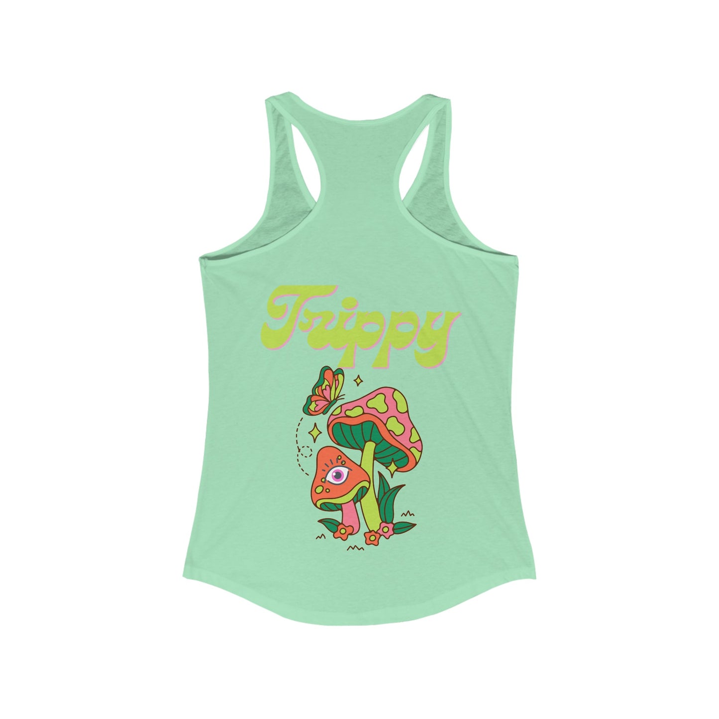 Trippy Mushrooms Double Sided Women's Racerback Slim Fit Tank Top Sizes xs-2xl