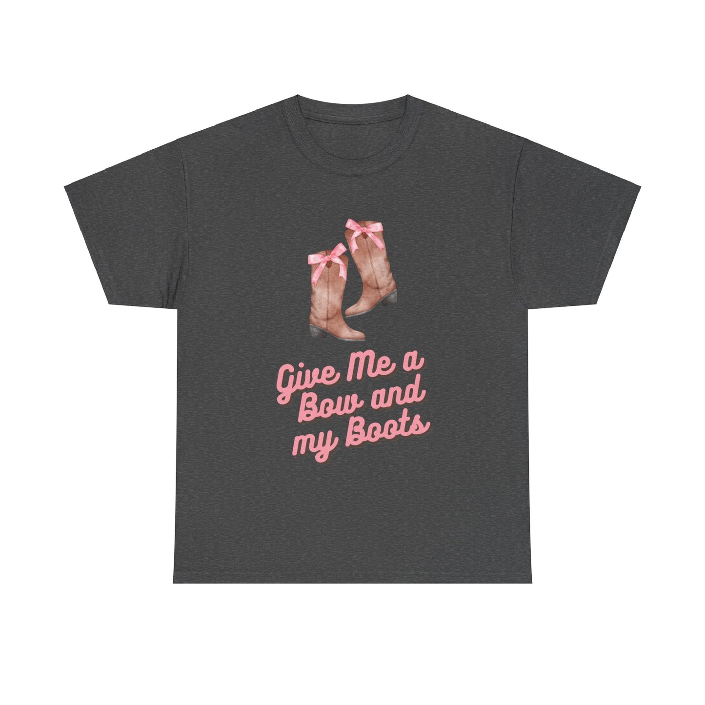 Pink Cowgirl Bow & Boots Women's Plus Short Sleeved Cotton Tee Size xl-5xl
