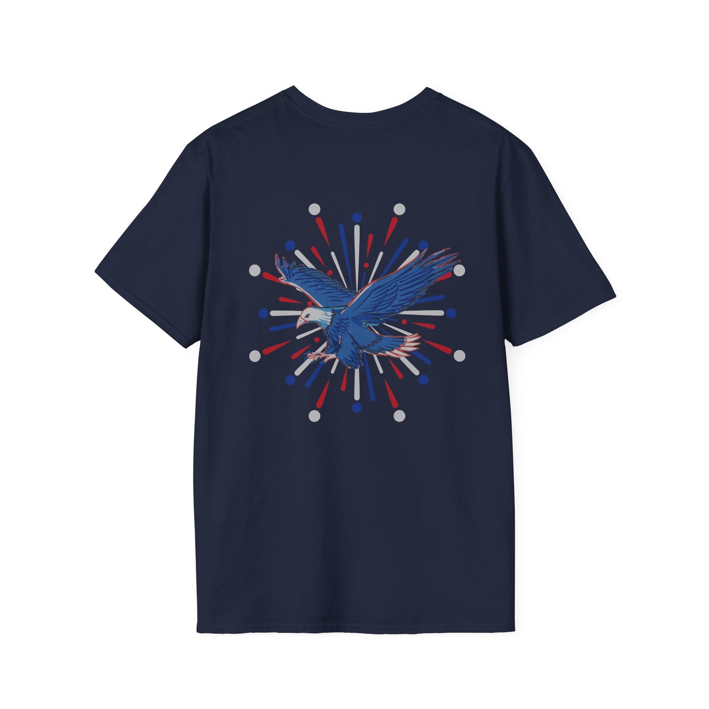 USA 'Merica Red, White & Blue Eagle 4th Women's Softstyle Plus Short Sleeve Double-Sided T-Shirt Sizes xl-5xl