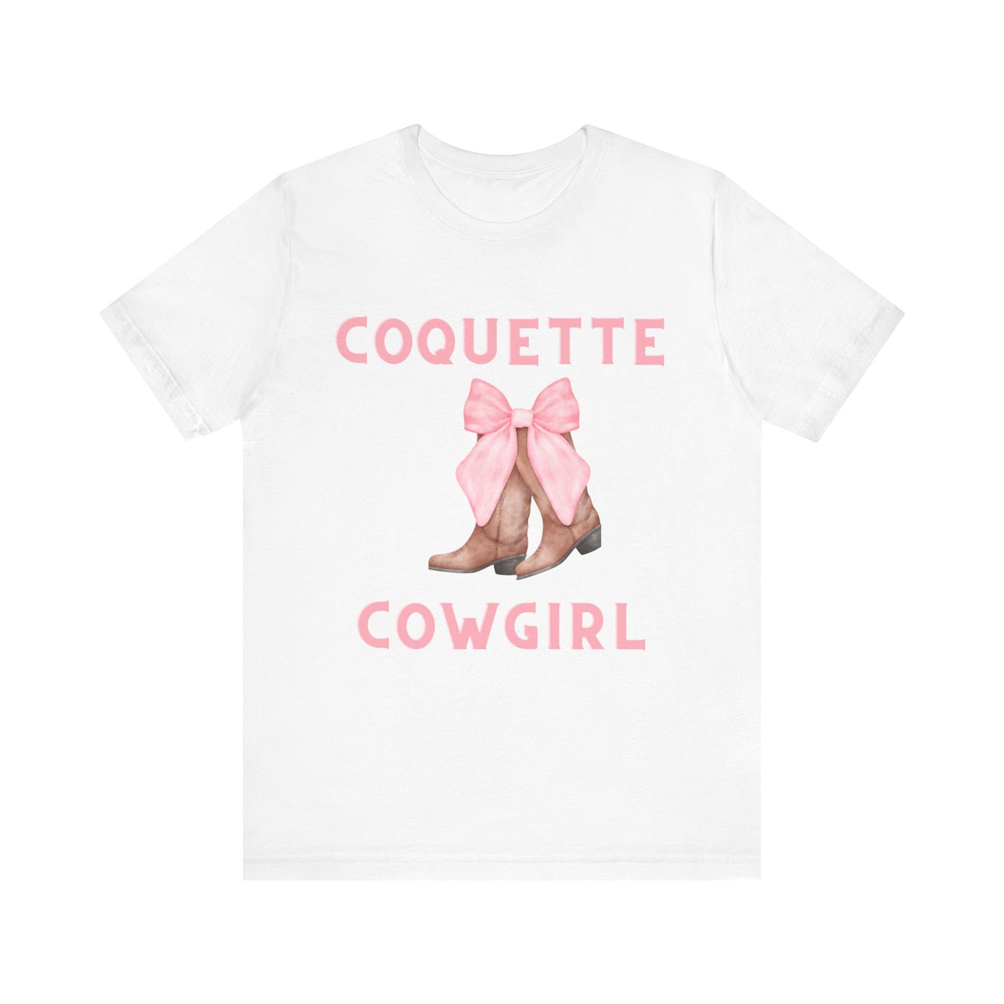 Coquette Cowgirl Bow & Boots Women's Jersey Short Sleeved Tee Size S-2xl