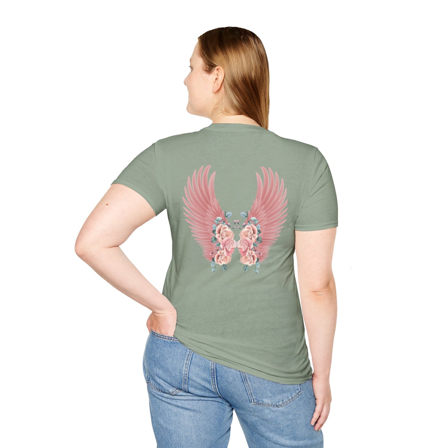 Cherub Baby Angel Rose Wings Softstyle Plus Short Sleeve T-Shirt Sizes xl-5xl