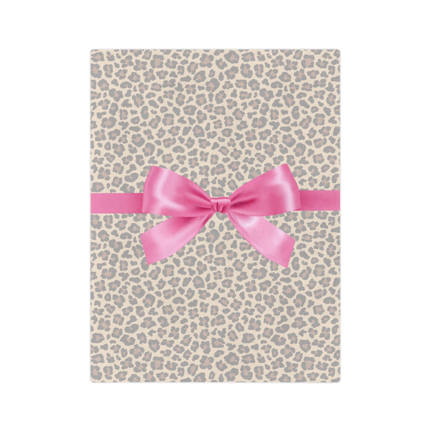 Leopard Coquette Pink Bow & Ribbon Microfiber Soft Blanket Multiple Sizes