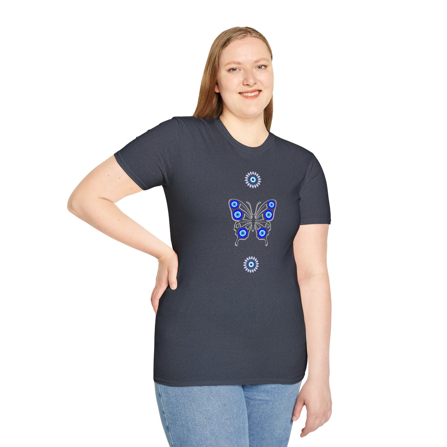 Evil Eye Butterfly Protection Women's Plus Short Sleeve Softstyle T-Shirt Sizes xl-5xl
