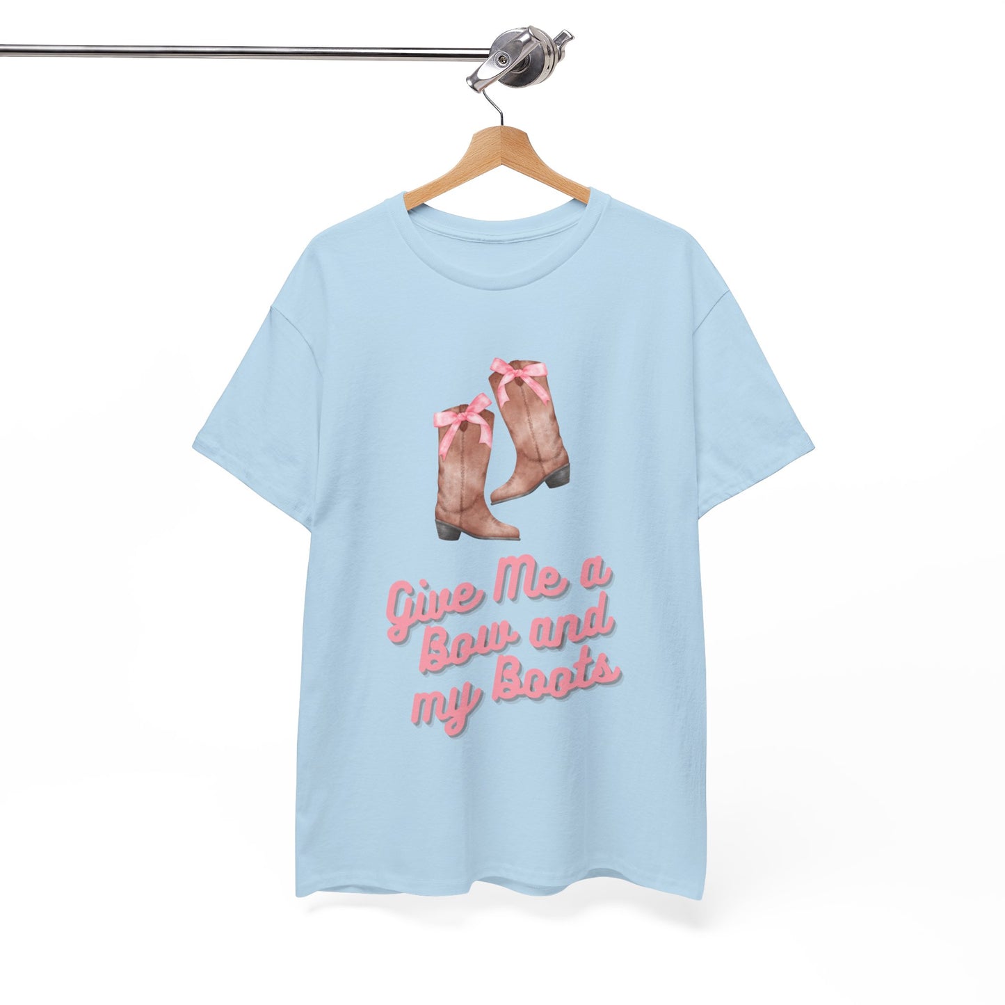 Pink Cowgirl Bow & Boots Women's Plus Short Sleeved Cotton Tee Size xl-5xl
