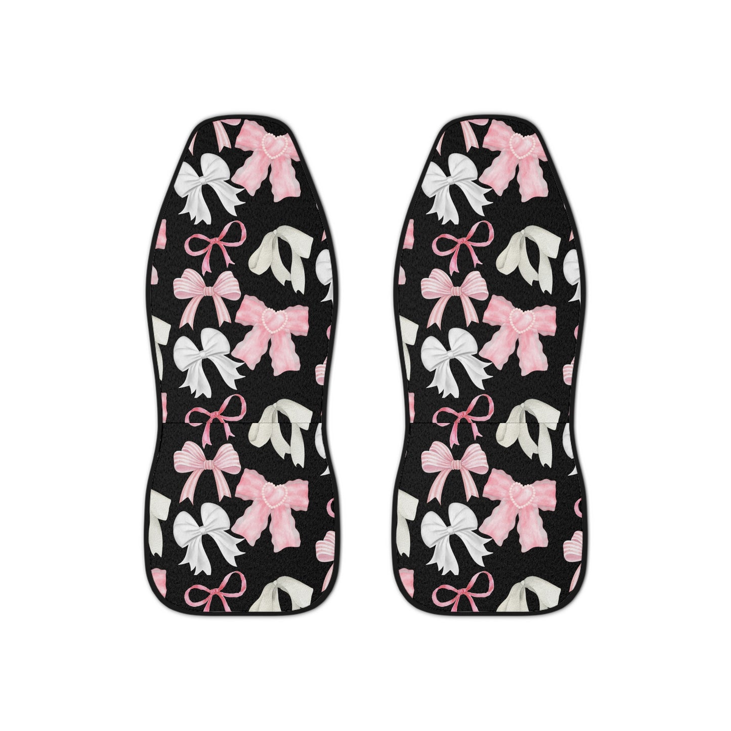 Black with Pink & White Bows Coquette Car Seat Covers