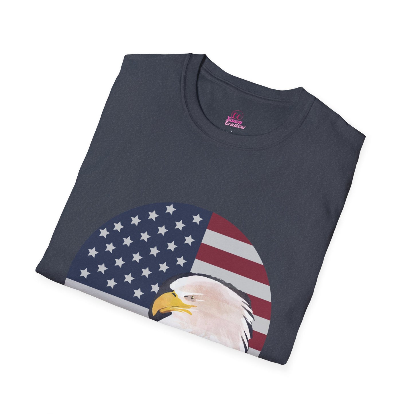 Red, White & Blue Eagle and Flag Antique 4th Softstyle Plus Short Sleeve T-Shirt Multiple Sizes xl-5xl