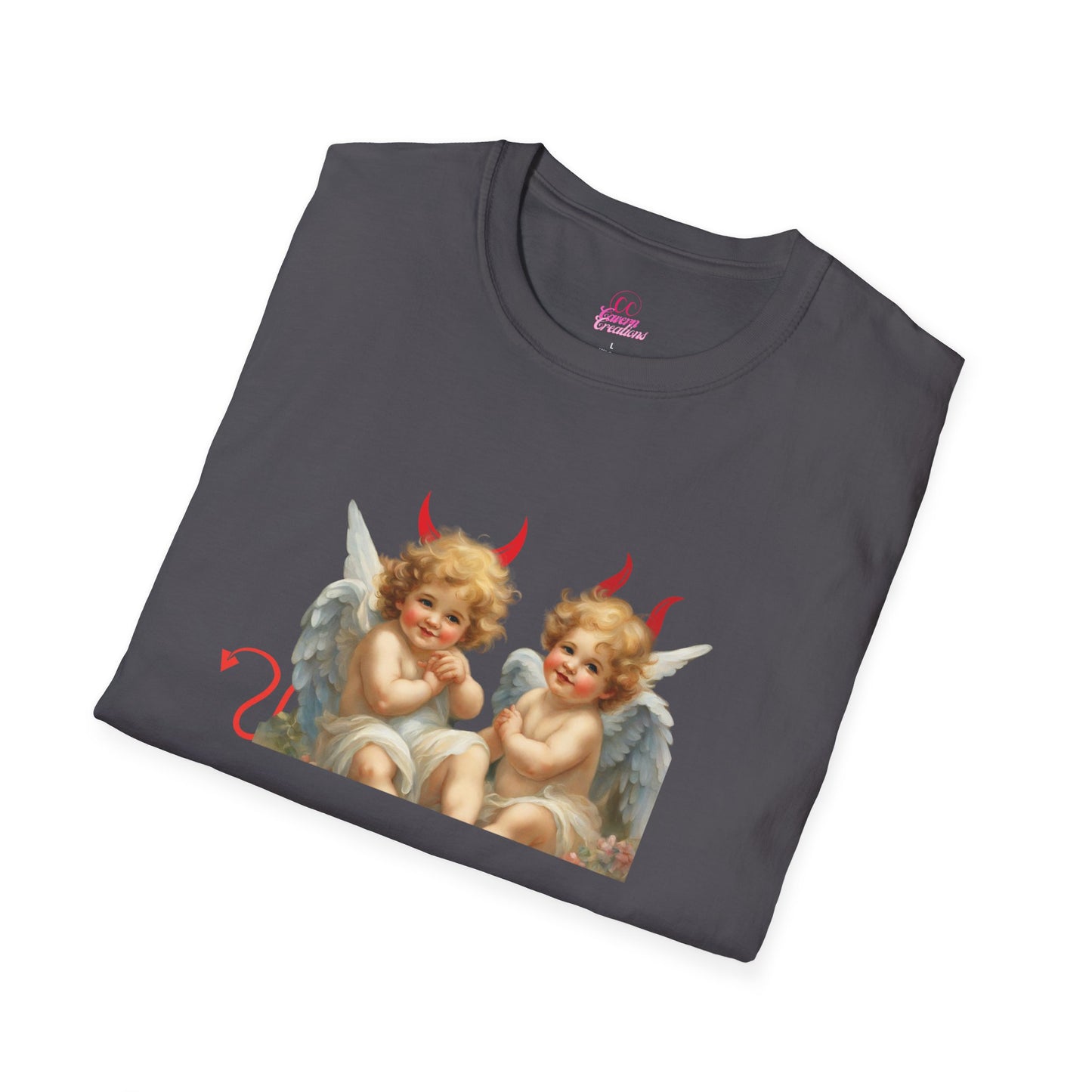 Devil Angel Cherub Softstyle Plus Short Sleeve T-Shirt Sizes xl-5xl