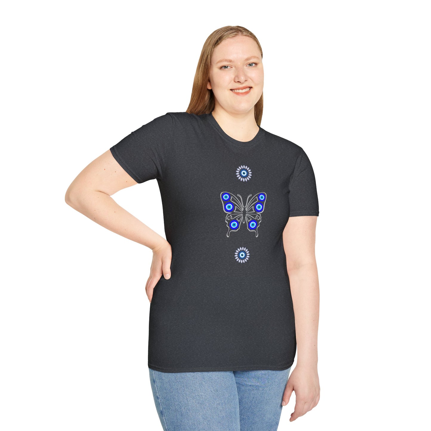 Evil Eye Butterfly Protection Women's Plus Short Sleeve Softstyle T-Shirt Sizes xl-5xl
