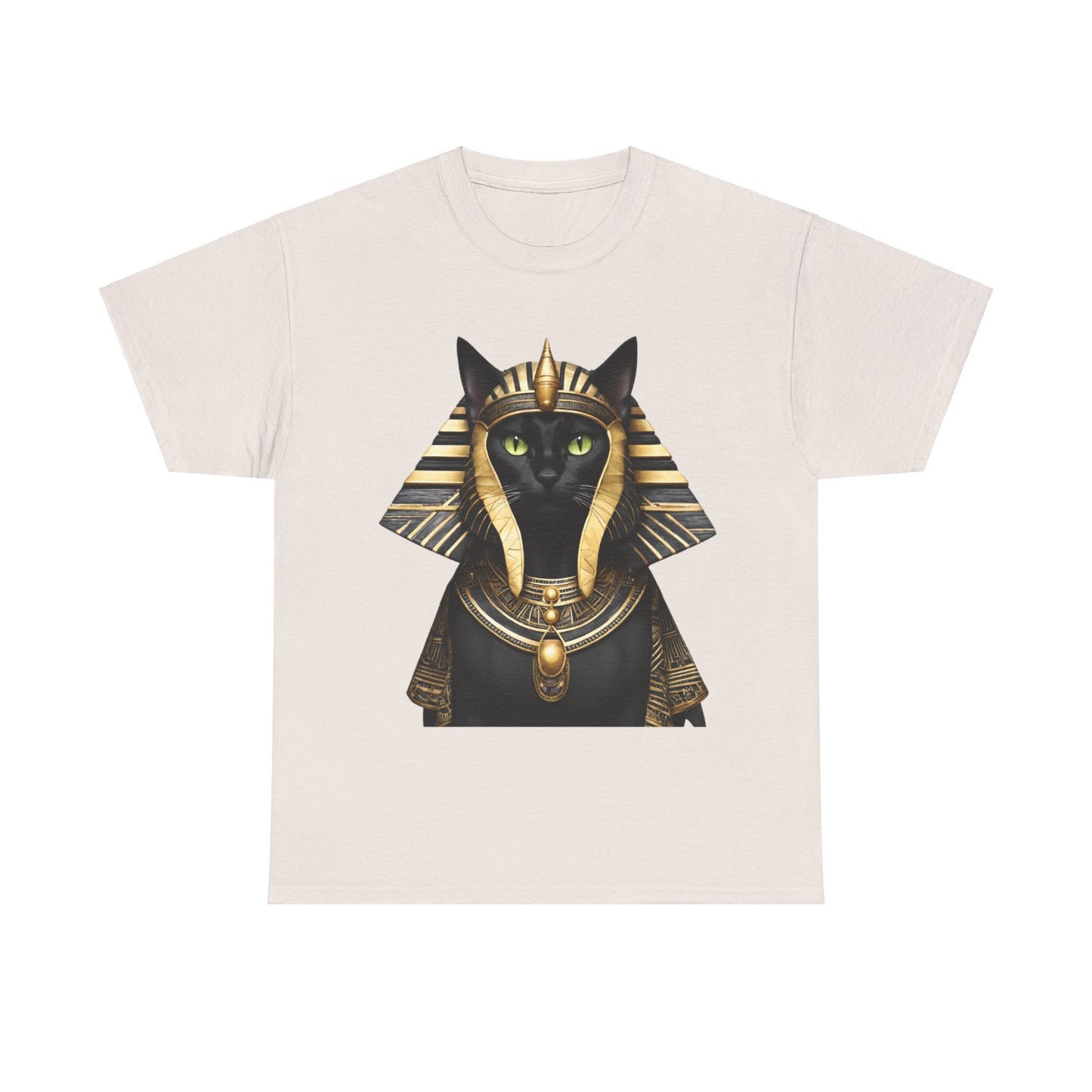 Black & Gold Egyptian Princess Pharaoh Kitty Cat Women's Plus Cotton Short Sleeved Tee Size xl-5xl