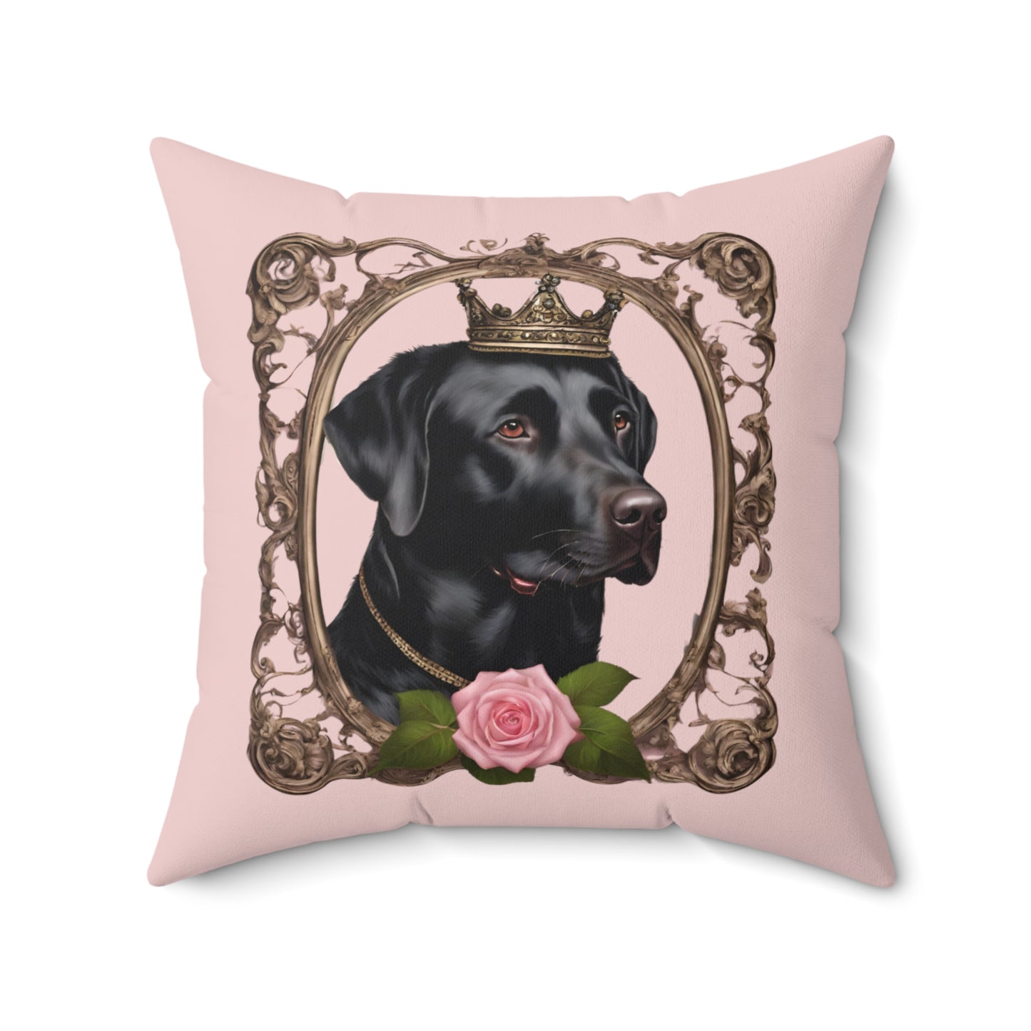 Coquette Black Labrador Rose Princess Double Sided Square Pillow Multiple Sizes