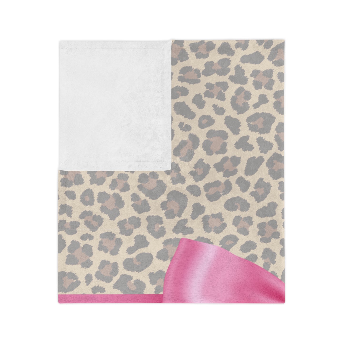 Leopard Coquette Pink Bow & Ribbon Microfiber Soft Blanket Multiple Sizes
