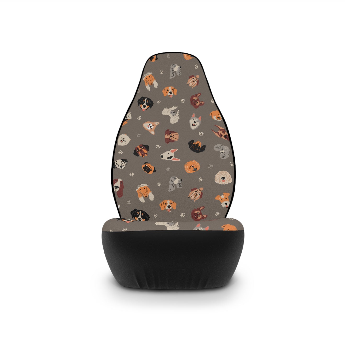 Gray Puppy Dog Patterned Car Seat Covers