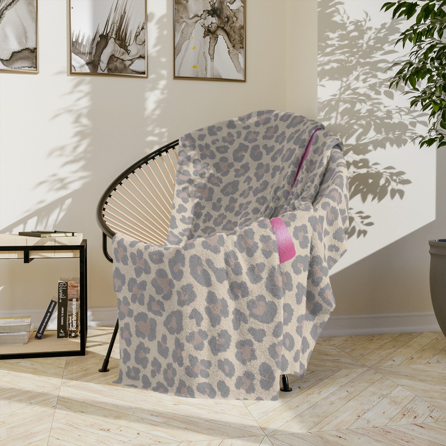 Leopard Coquette Pink Bow & Ribbon Microfiber Soft Blanket Multiple Sizes