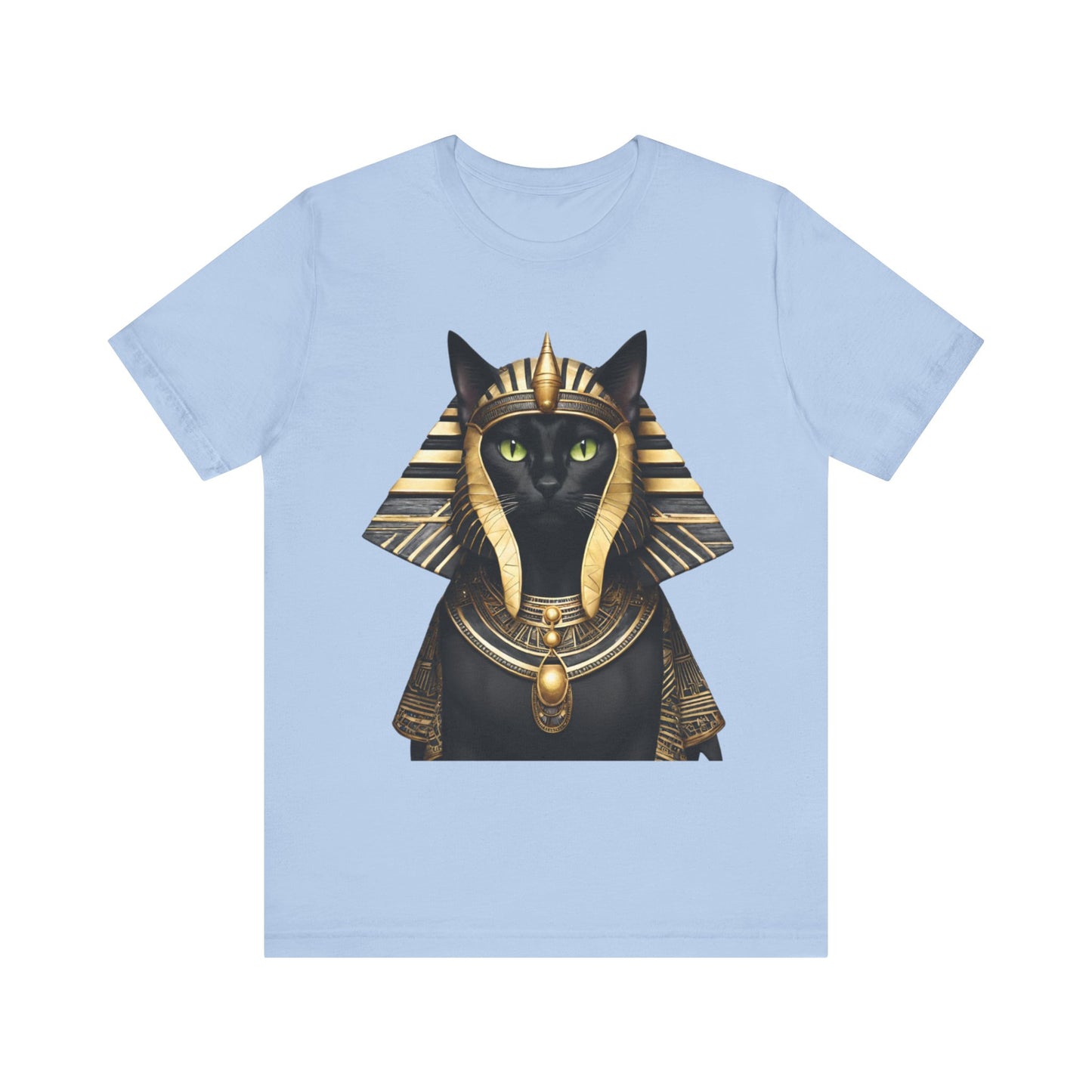 Black & Gold Egyptian Princess Pharaoh Kitty Cat Women's Jersey Short Sleeved Tee Size S-2xl