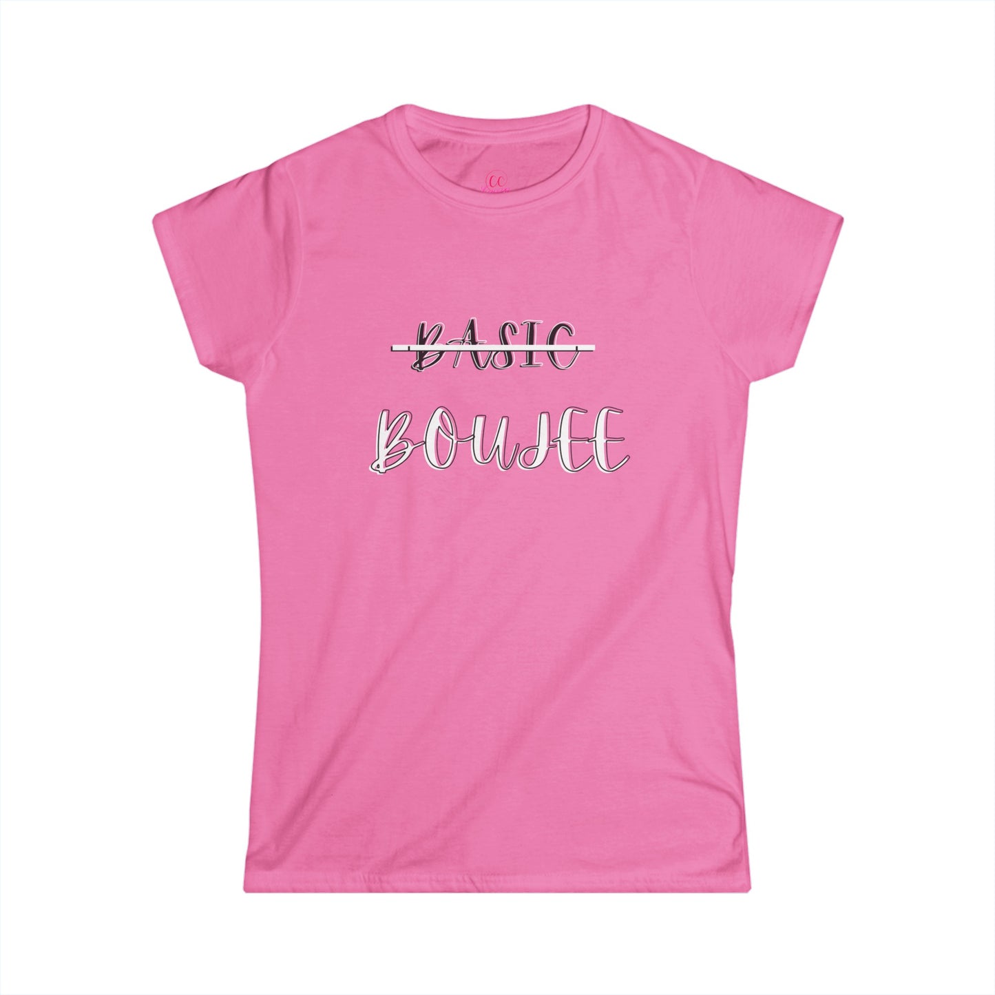 Pink Boujee Not Basic Women's Softstyle Tee Size S-2xl