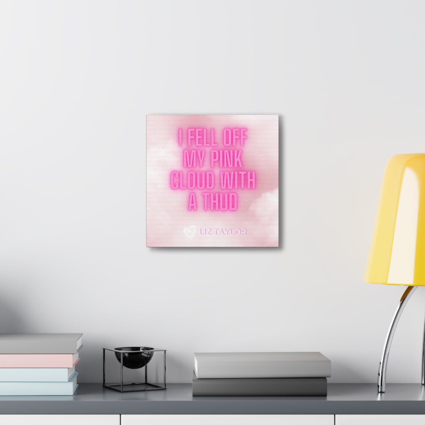 Glow Pink Cloud Liz Love Wrapped Canvas Art Multiple Sizes