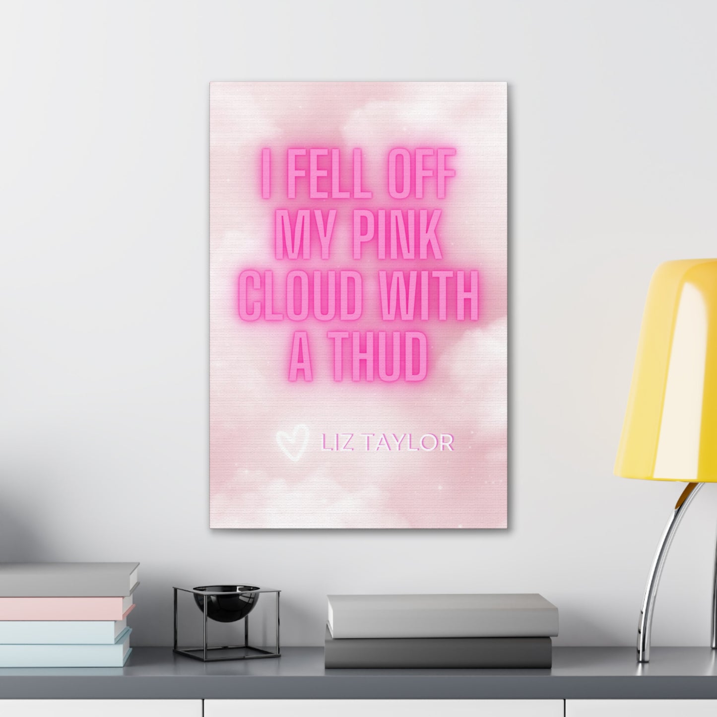 Glow Pink Cloud Liz Love Wrapped Canvas Art Multiple Sizes