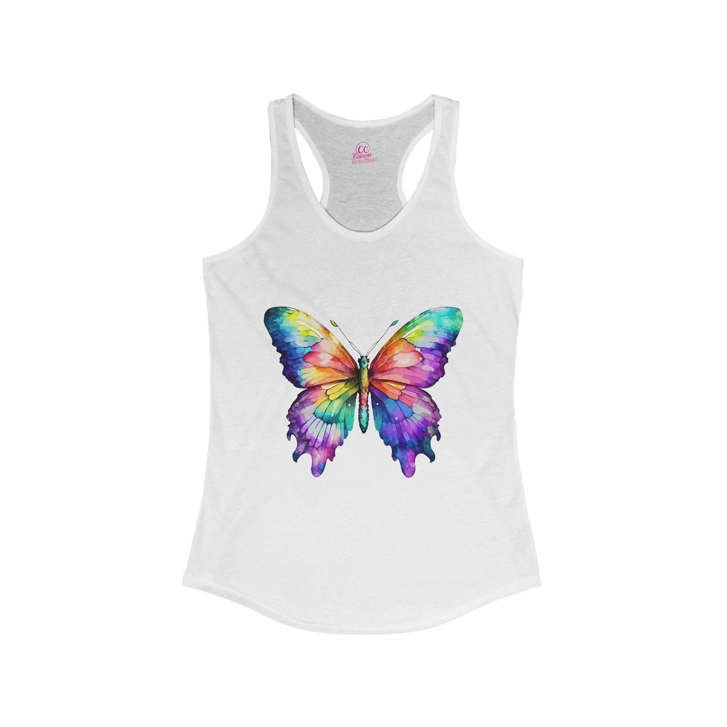 Watercolor Butterfly Women's Racerback Slim Fit Tank Top Sizes xs-2xl