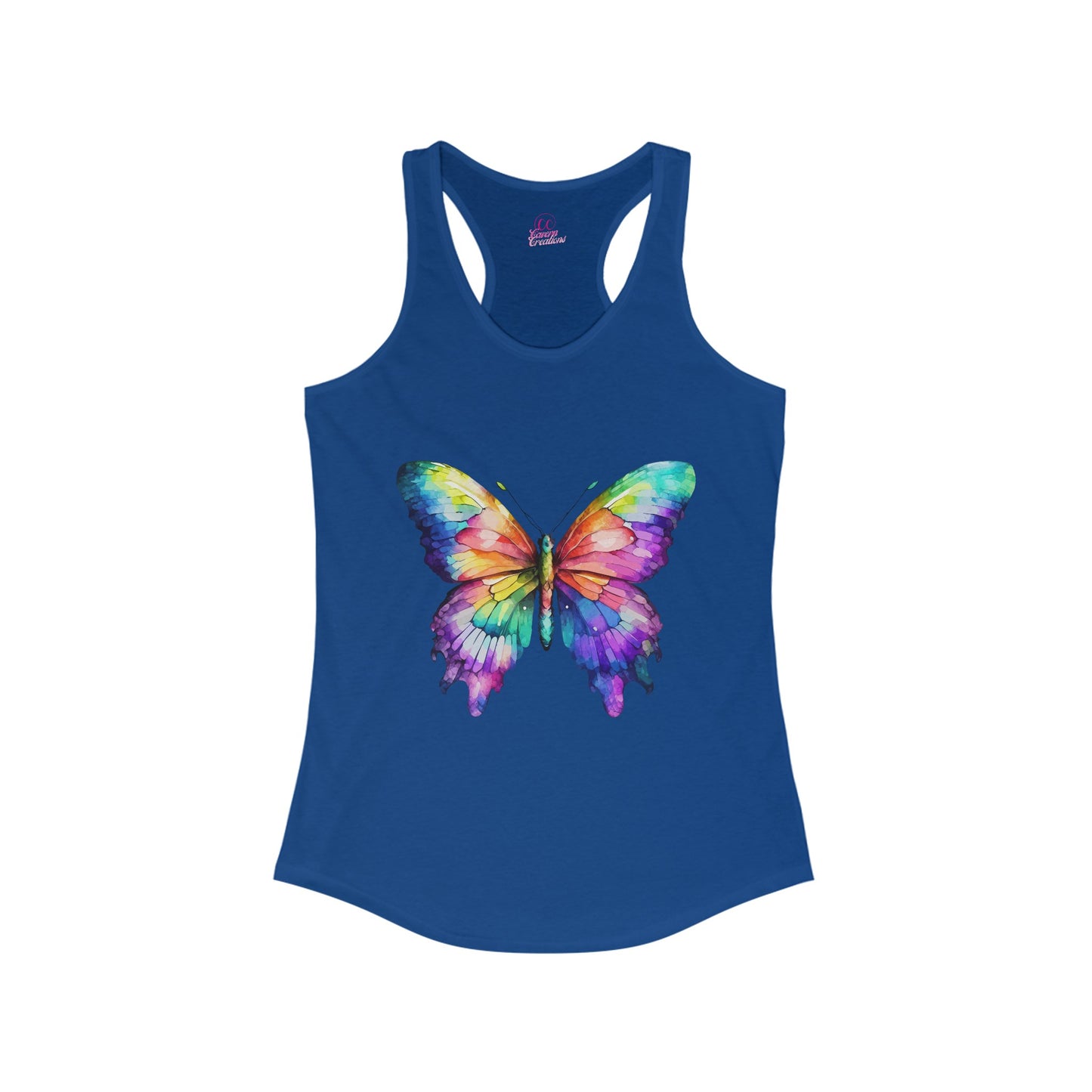 Watercolor Butterfly Women's Racerback Slim Fit Tank Top Sizes xs-2xl
