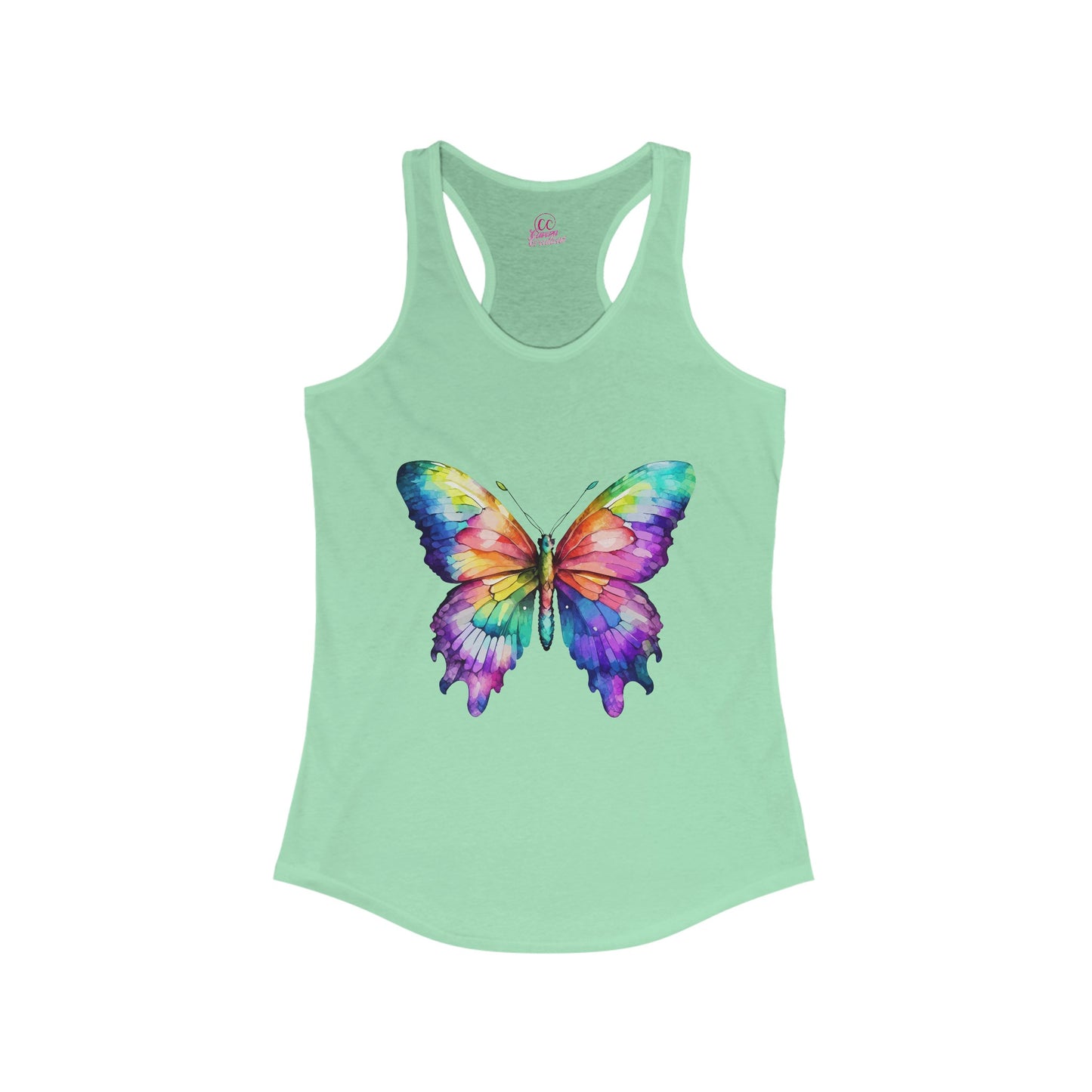 Watercolor Butterfly Women's Racerback Slim Fit Tank Top Sizes xs-2xl