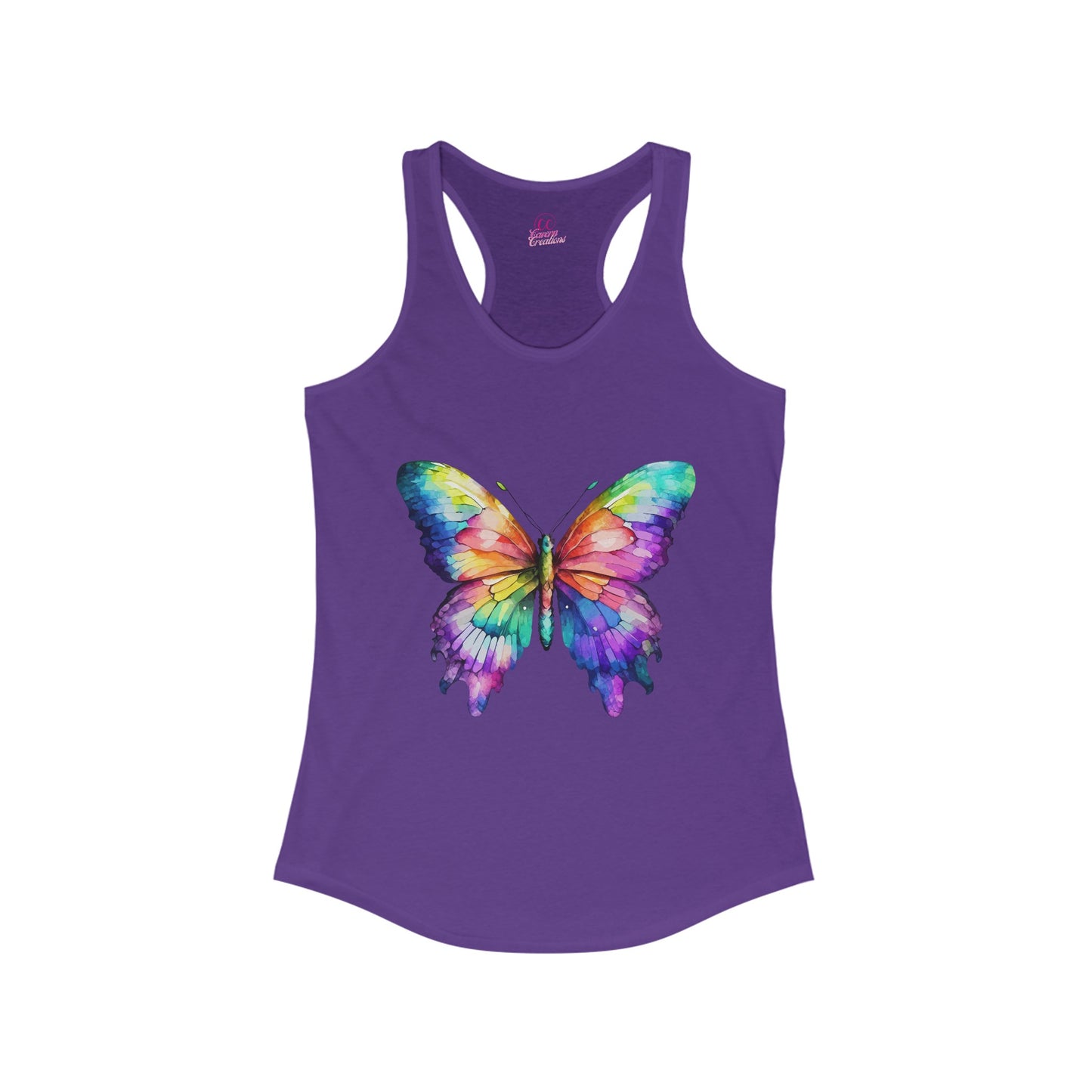 Watercolor Butterfly Women's Racerback Slim Fit Tank Top Sizes xs-2xl