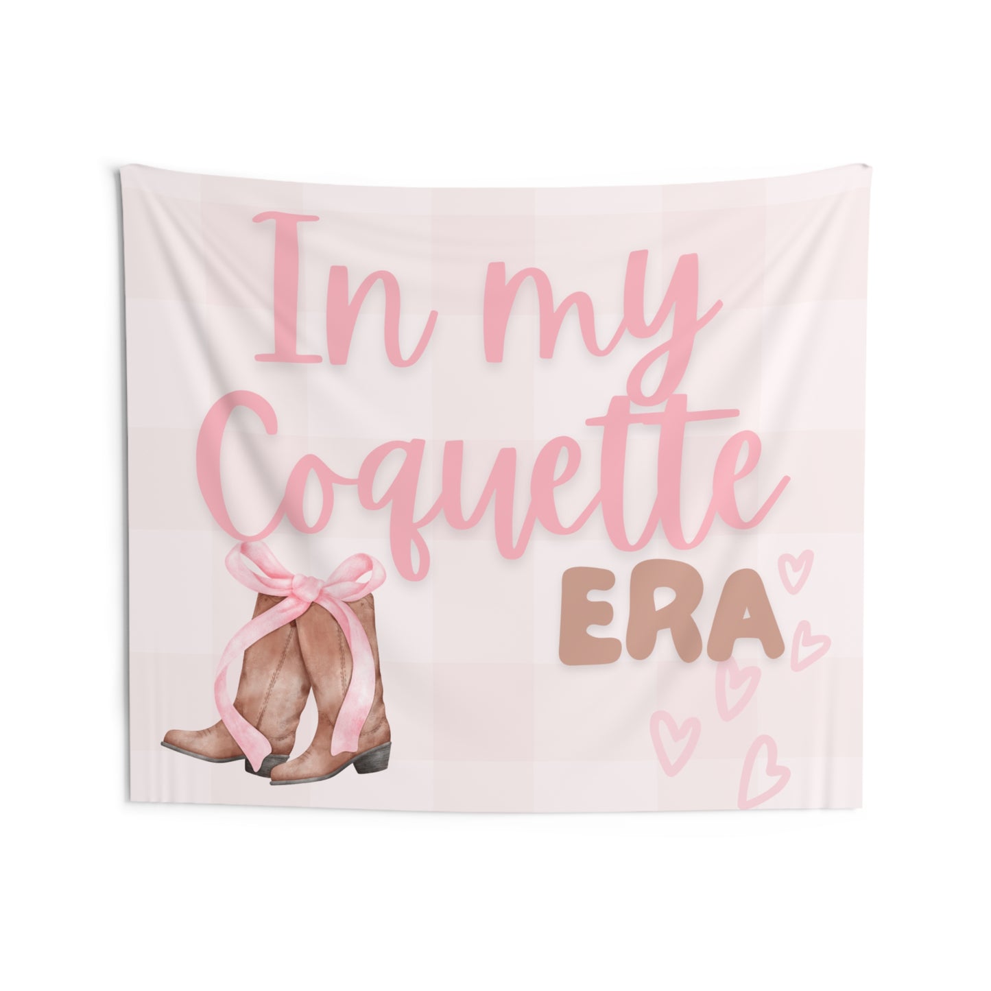 Pink Coquette Era Bow & Boots Indoor Wall Tapestry Multiple Sizes