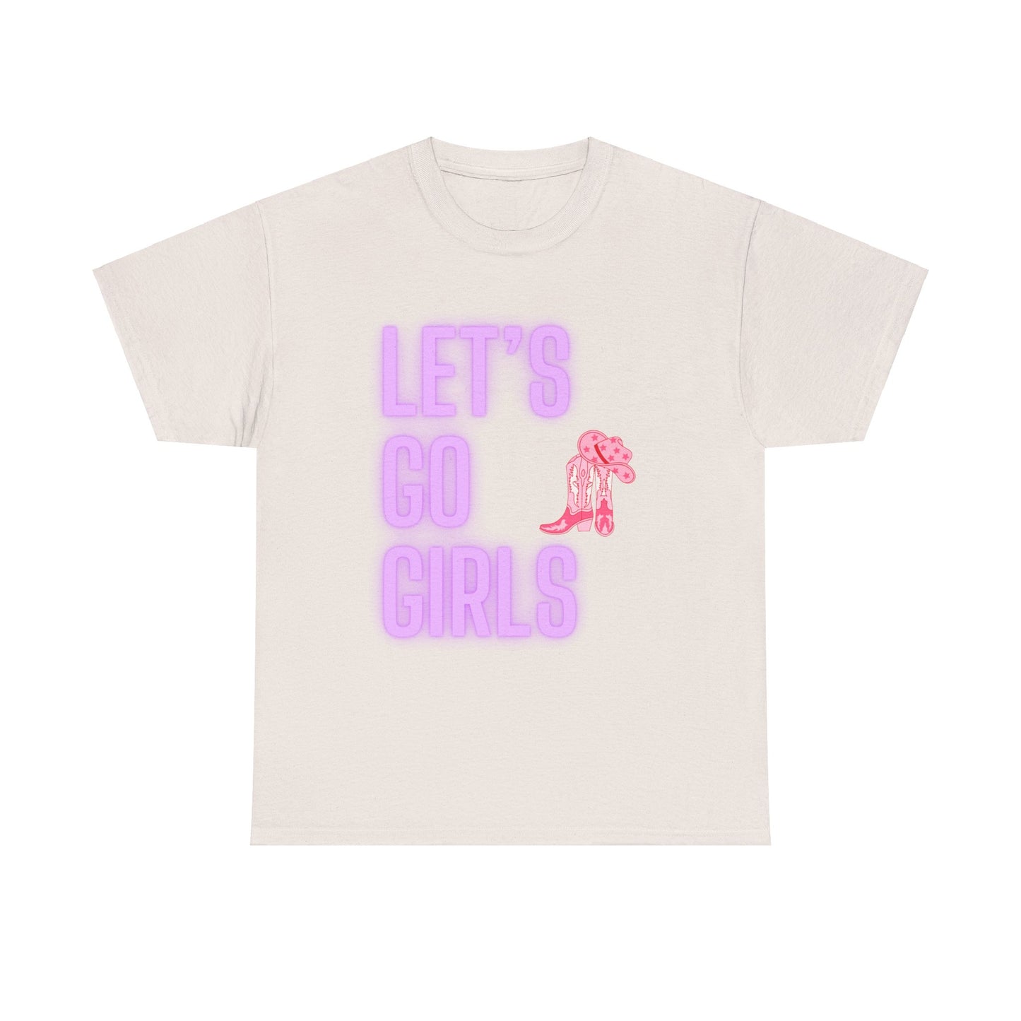 Let's Go Girls Glow Cowgirl Women's Plus Heavy Cotton Tee Size xl-5xl