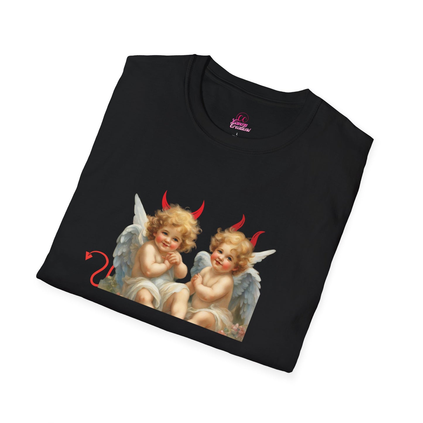 Devil Angel Cherub Softstyle Plus Short Sleeve T-Shirt Sizes xl-5xl